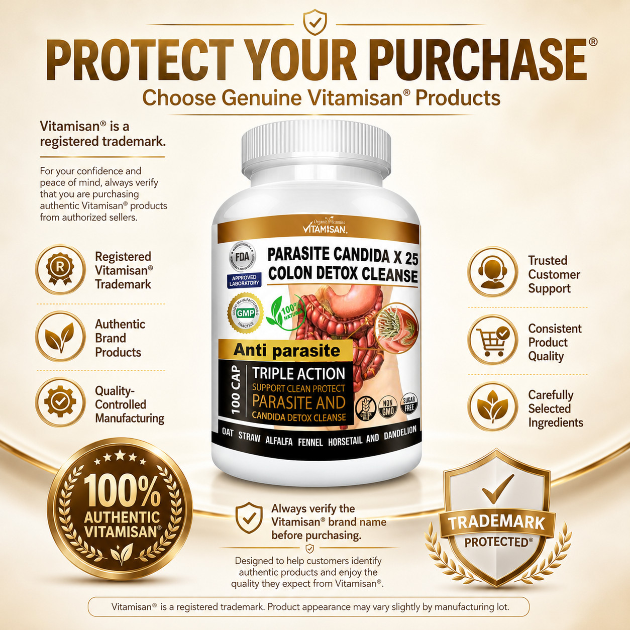 Detox antifungal capsules fungus intestinal support garlic complex candida Duo