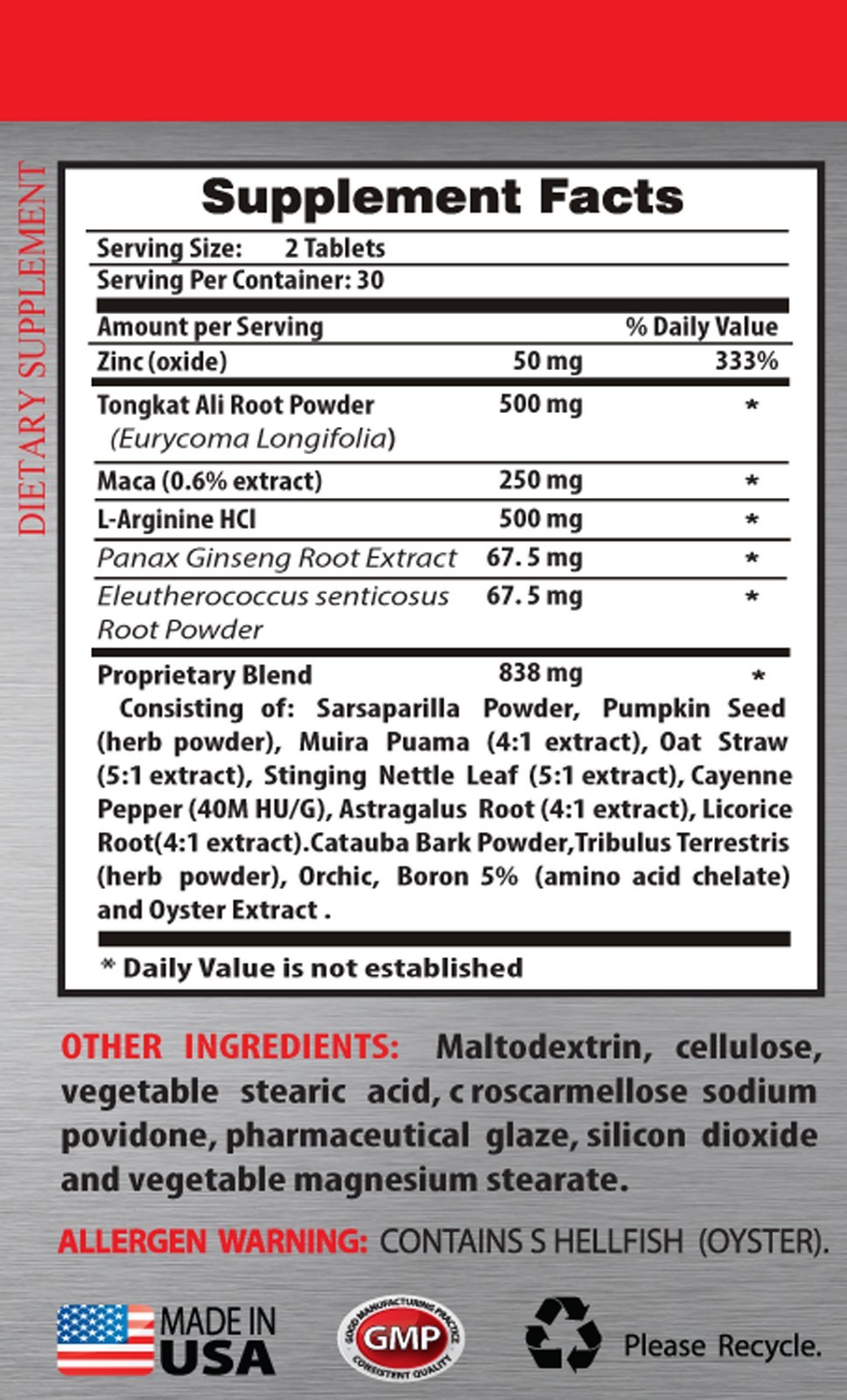 Maca Root Powder – Eurycoma Longifolia Longjack 2275mg – Immunity Booster 1B