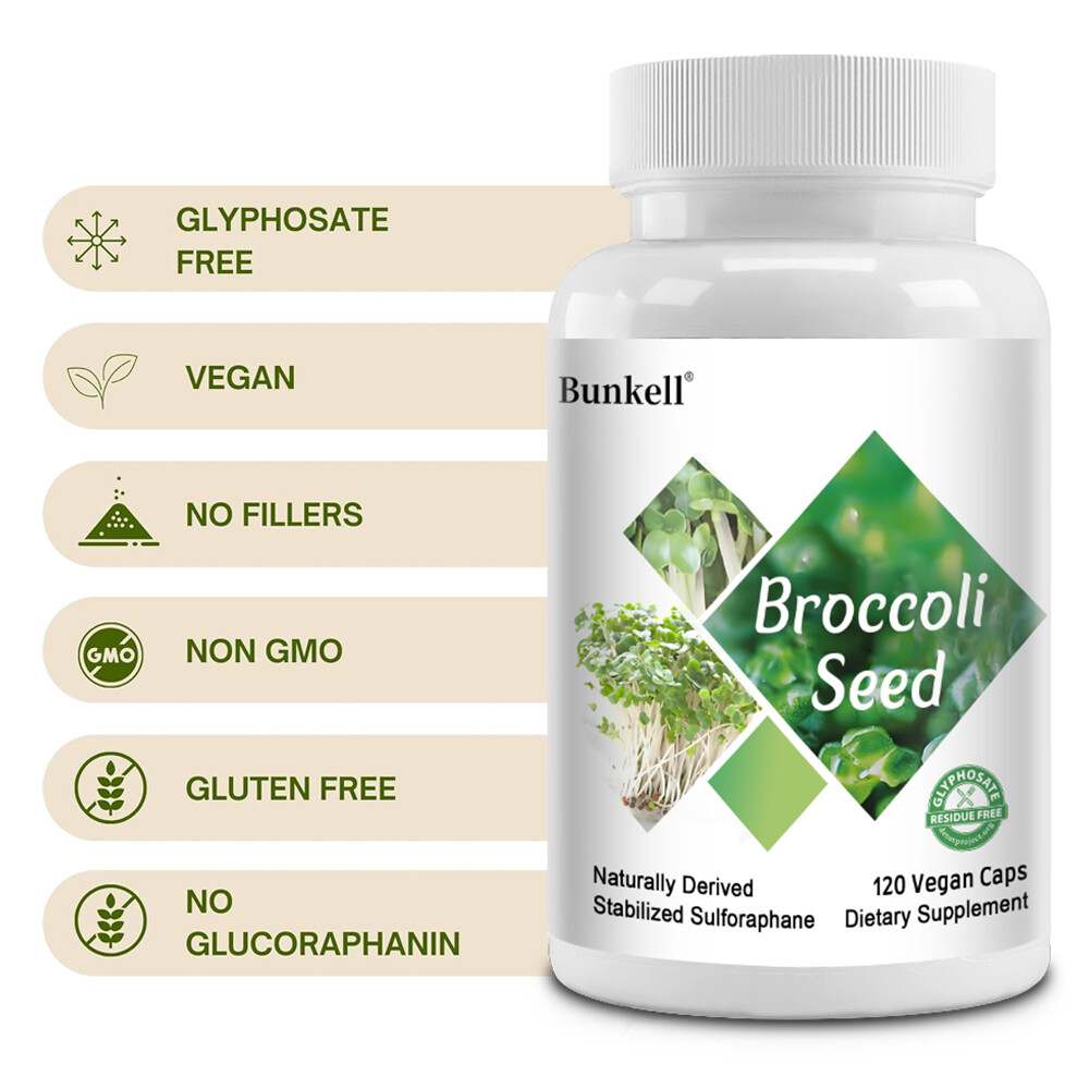 Sulforaphane Supplement – Broccoli Seed Extract 650mg Veg 120 Caps – US