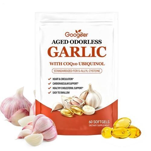 1-3x Odorless Aged-Resilia Garlic Extract 600mg Softgels (60 Count) with CoQ10