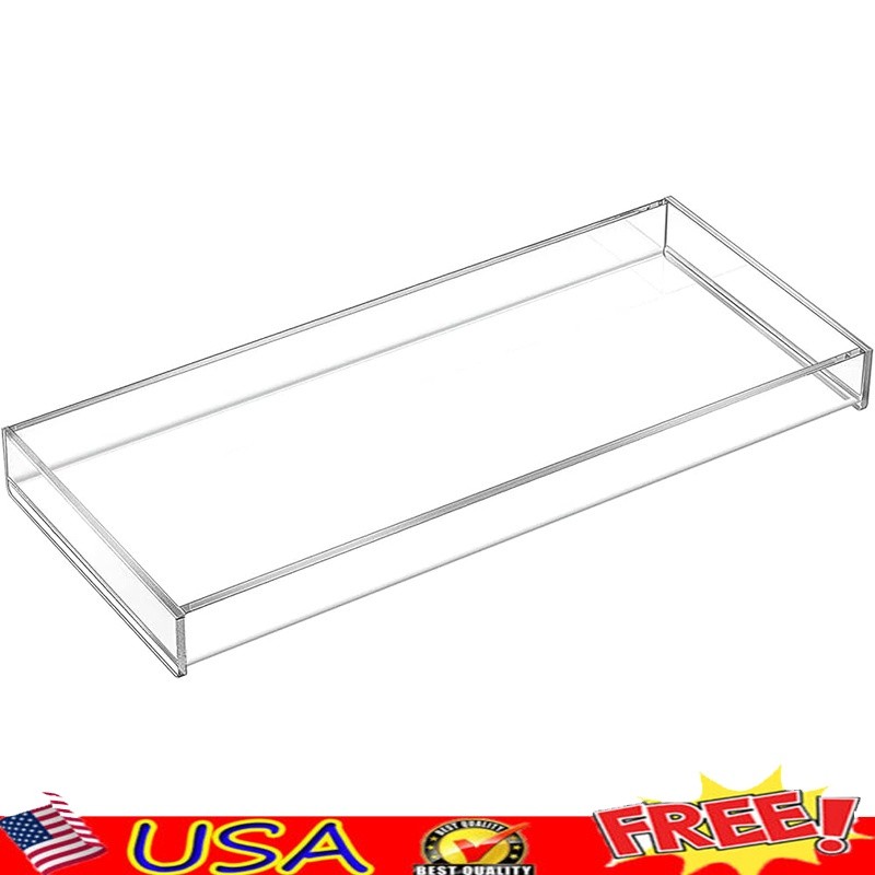 Acrylic Vanity Tray Organizer Portable Bathroom Storage Clear Essentials Holder