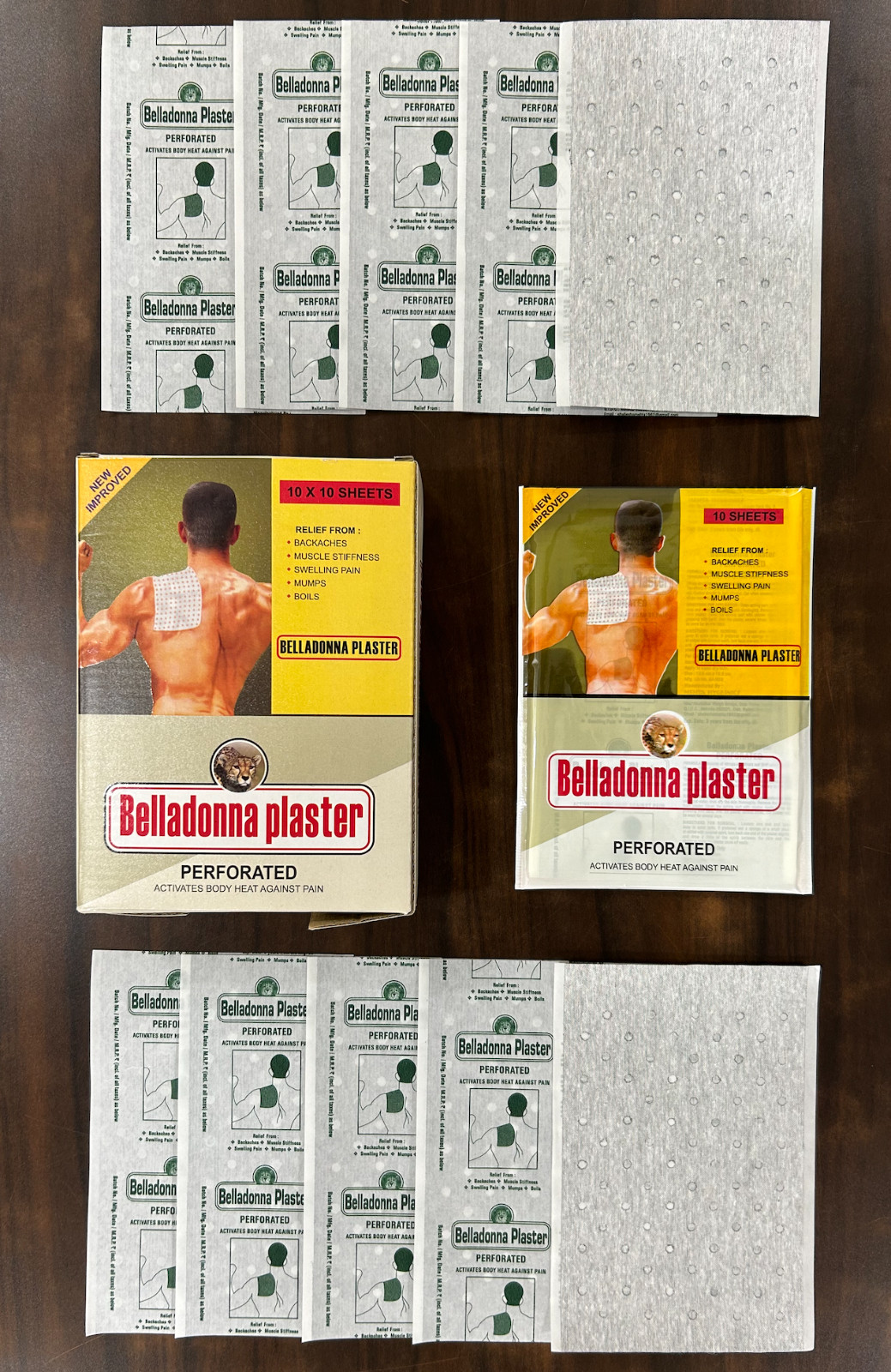MEHTA Belladonna Plaster (Set of 20 Plasters) – Herbal Pain Relief Patch FS