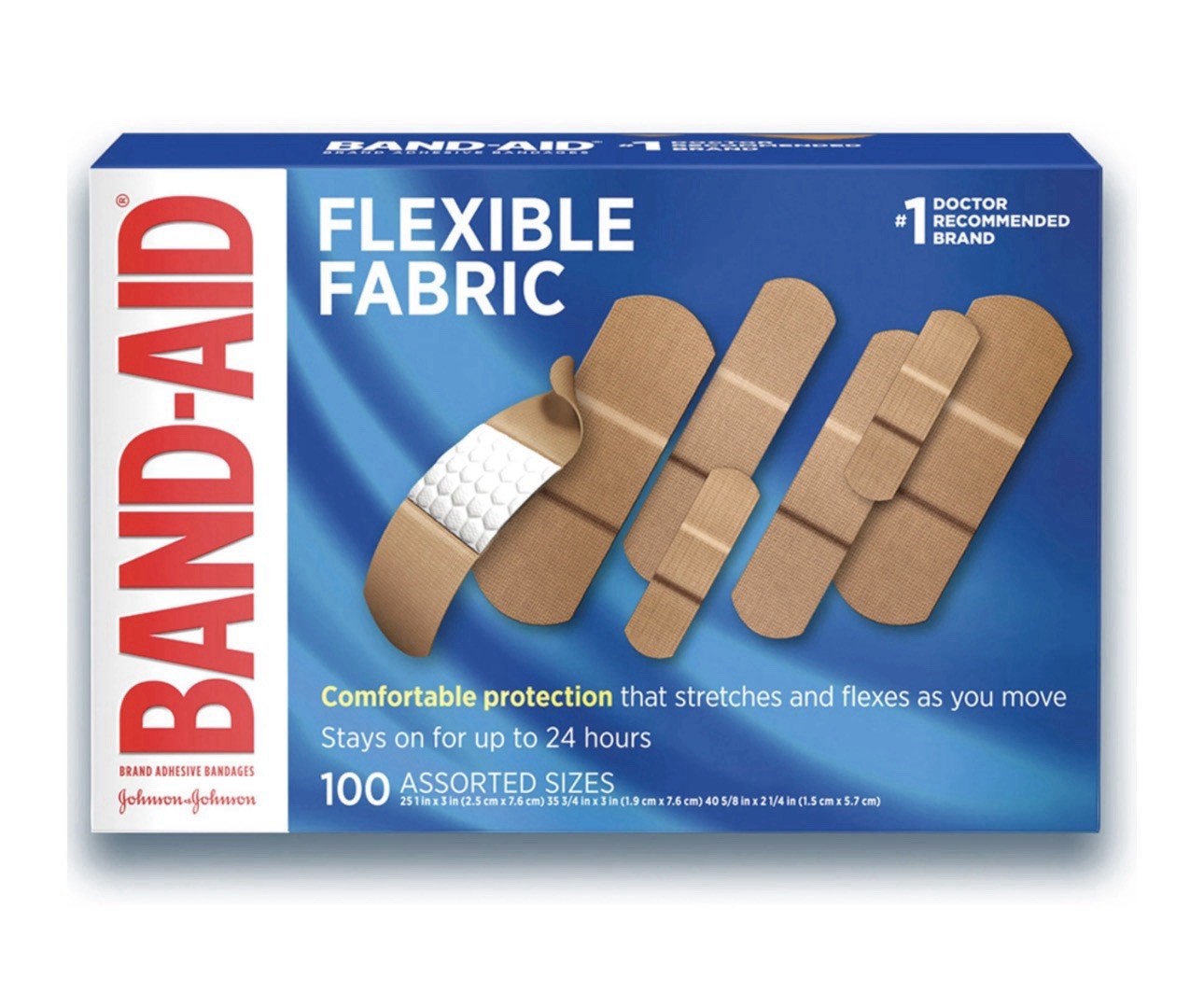 Band-aid Adhesive Bandages Flexible Fabric Assorted Travel Pack 198 Count