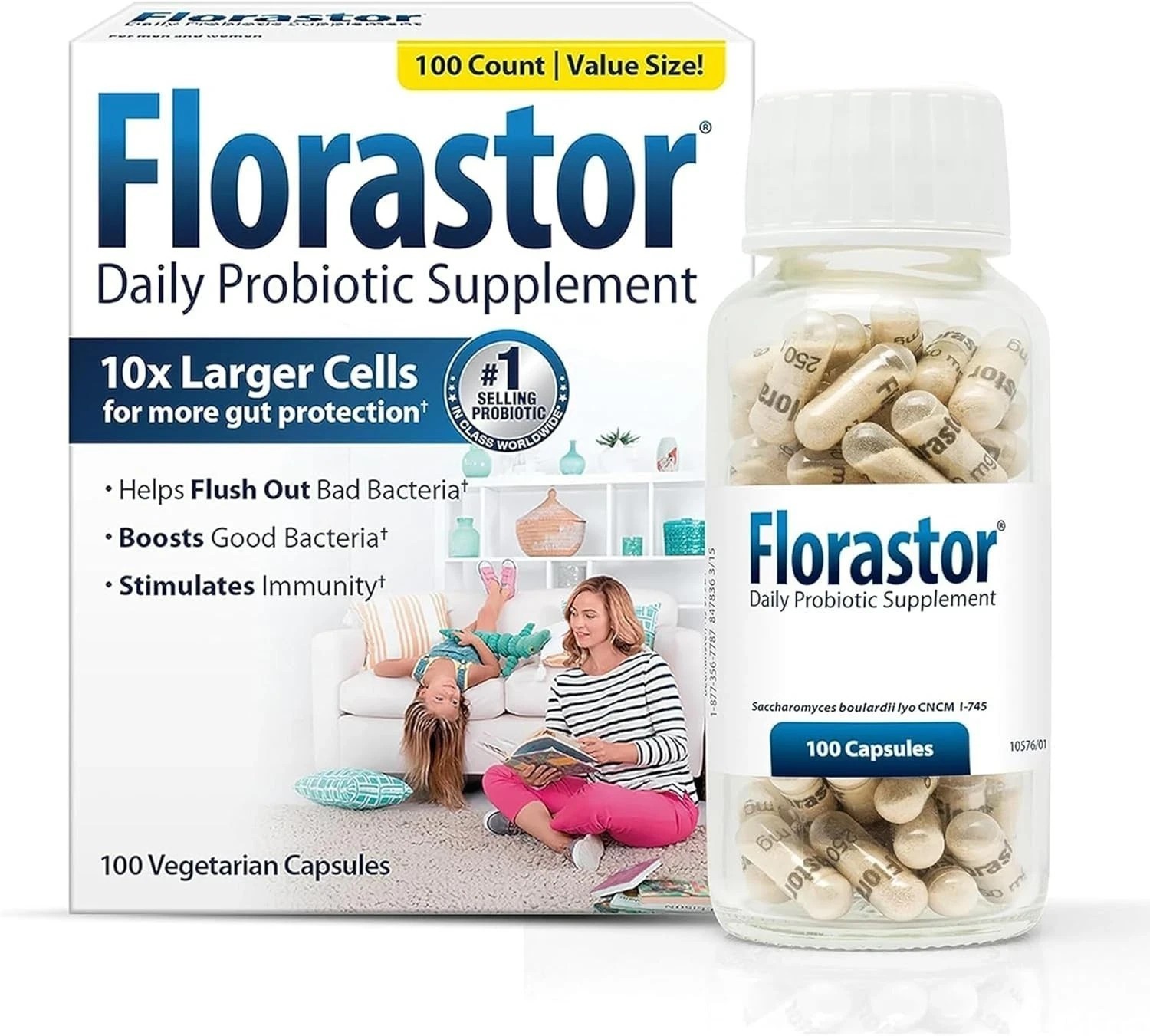 Florastor Probiotic 250mg – Daily Digestive & Immune Support Supplement, US