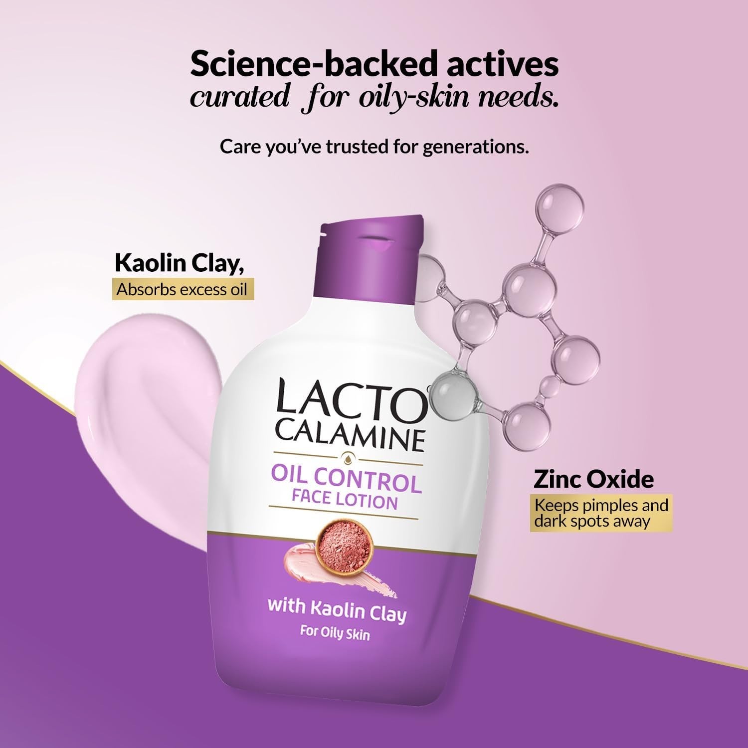 Lacto Calamine Daily Face Moisturizing Lotion for Oily Skin, 4.06 Fl Oz (120 ml)