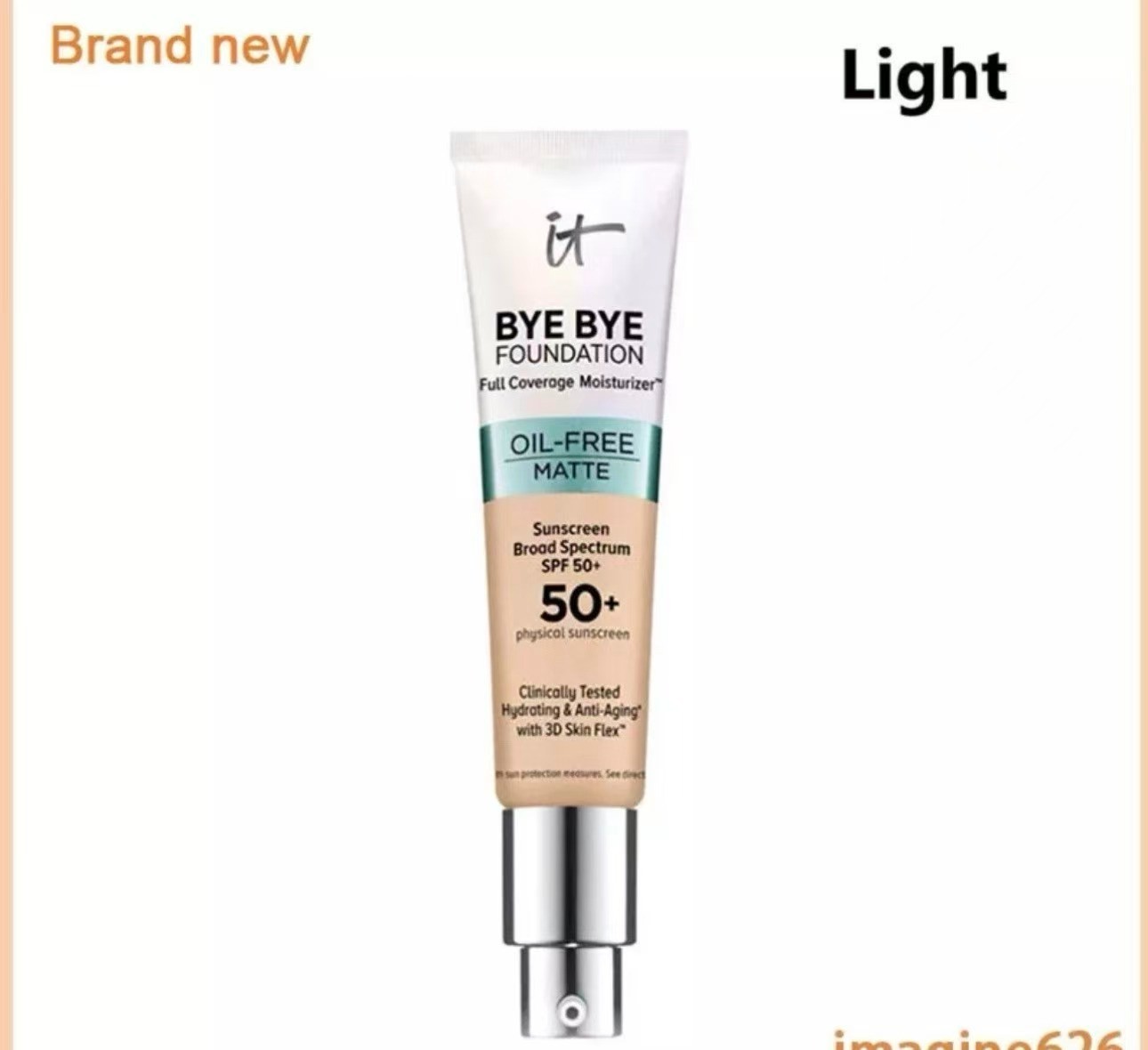 IT Cosmetics Bye Bye Foundation -Full Coverage Moisturizer 50 SPF- Free Shipping