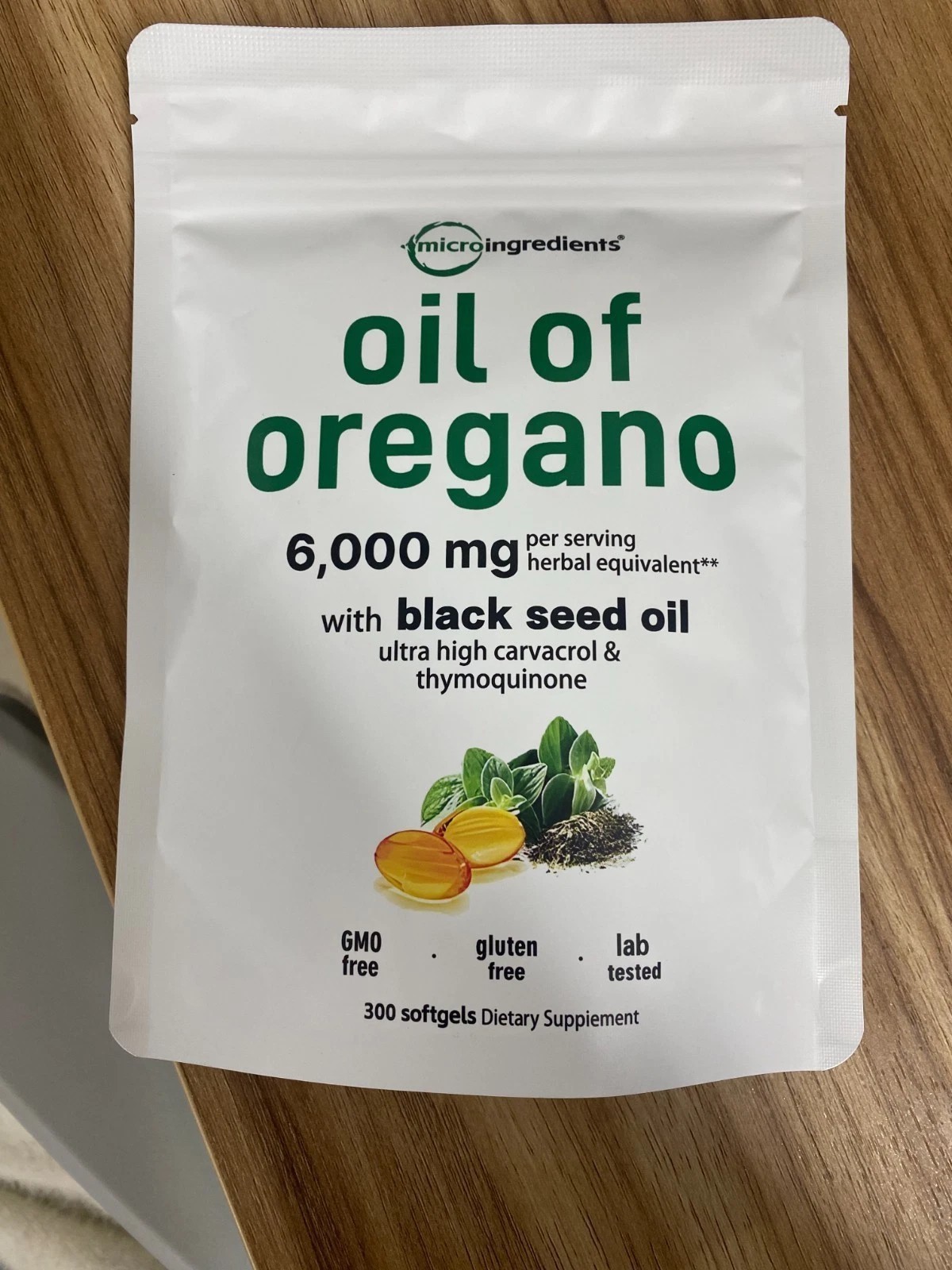 3 Pack Oil of Oregano with Black Seed Oil, 300 Softgels NEW Microingredients.