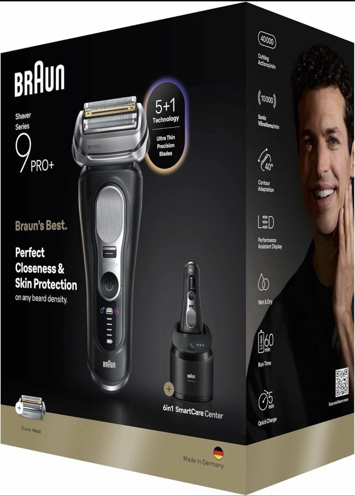 Braun Series 9 PRO+ 9660CCPS Electric Shaver Wet Dry SmartCare Dock Open Box