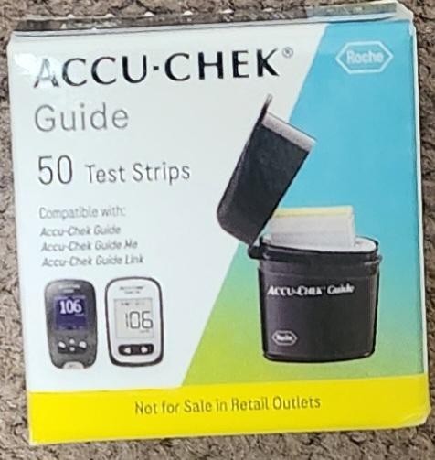 Accu-Chek Guide Blood Glucose Test Strips-50 count-Expires: April 25, 2027