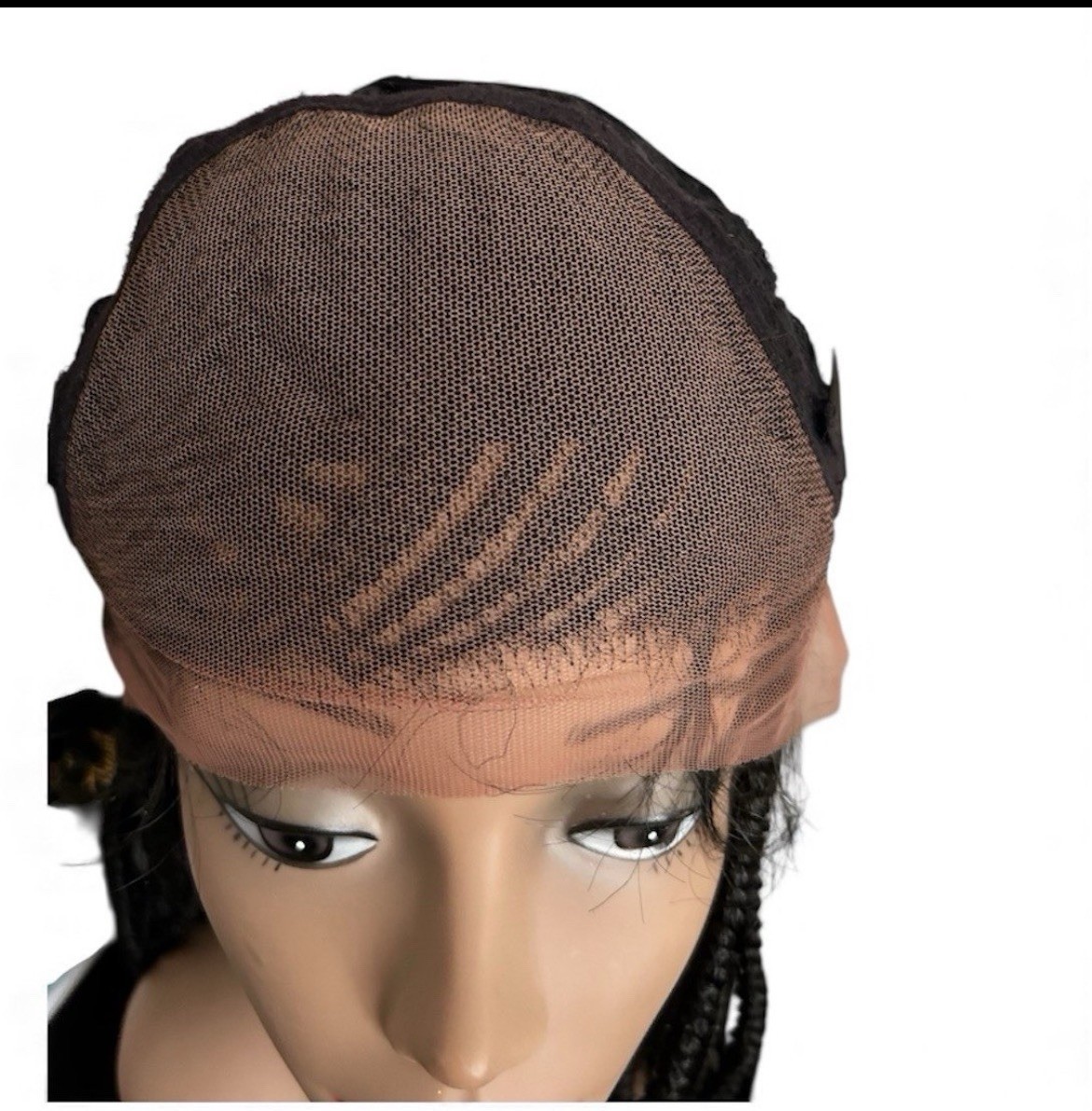 Women’s Black Braided Lace Front Synthetic Wig w/ Adjustable Strap, One Size