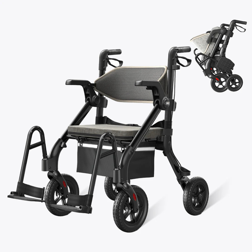 Z55 Rollator Walkers with Seat Black