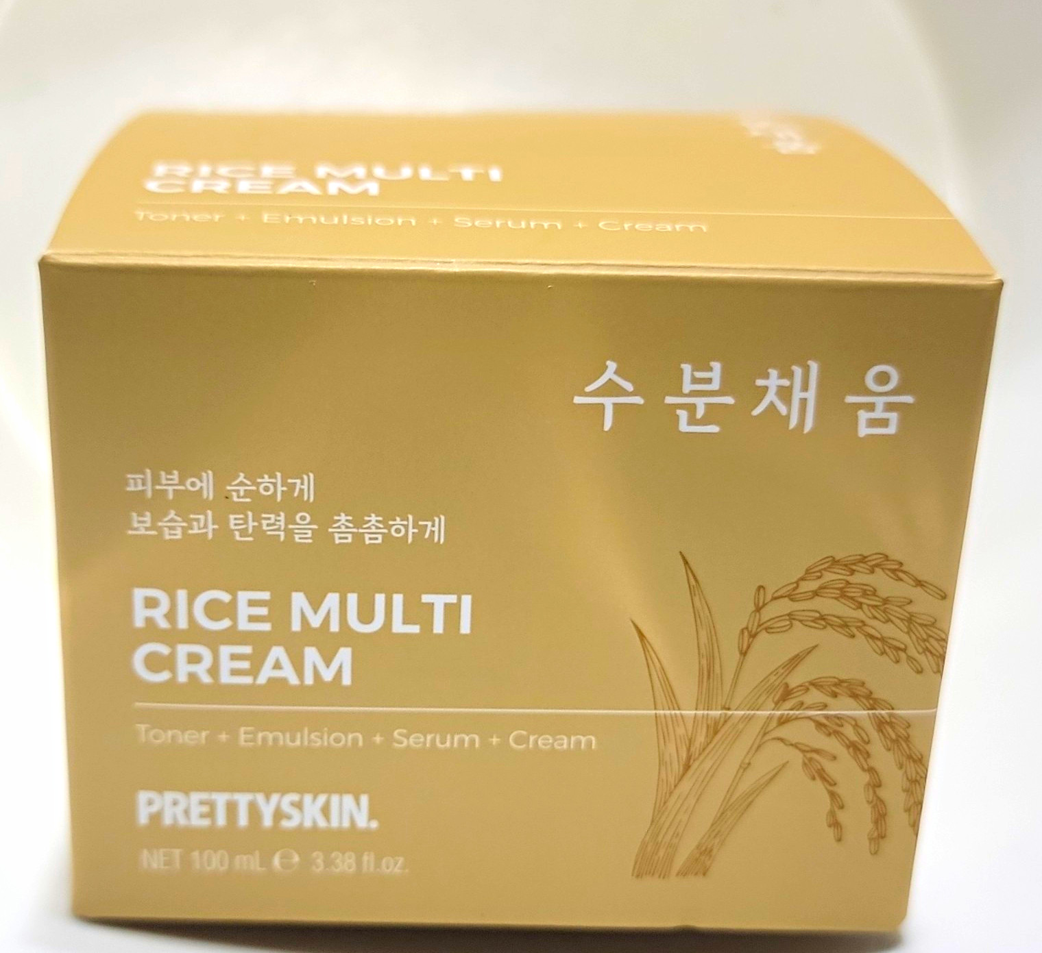 PRETTYSKIN Rice Multi Cream Hydrating Face & Neck Moisturizer Cream 3.38 oz