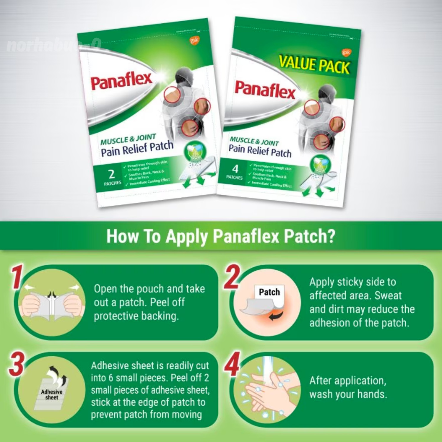 3 x Panaflex Pain Relief Patch 4’s Value Pack Muscle Joint Cooling Patch Relief