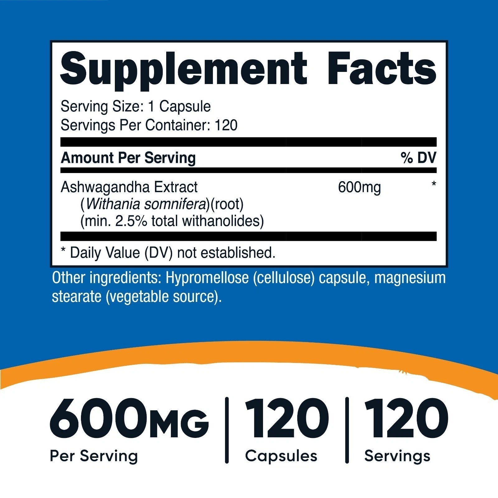 Nutricost Ashwagandha Root Herbal Supplement 600mg (120 Capsules)