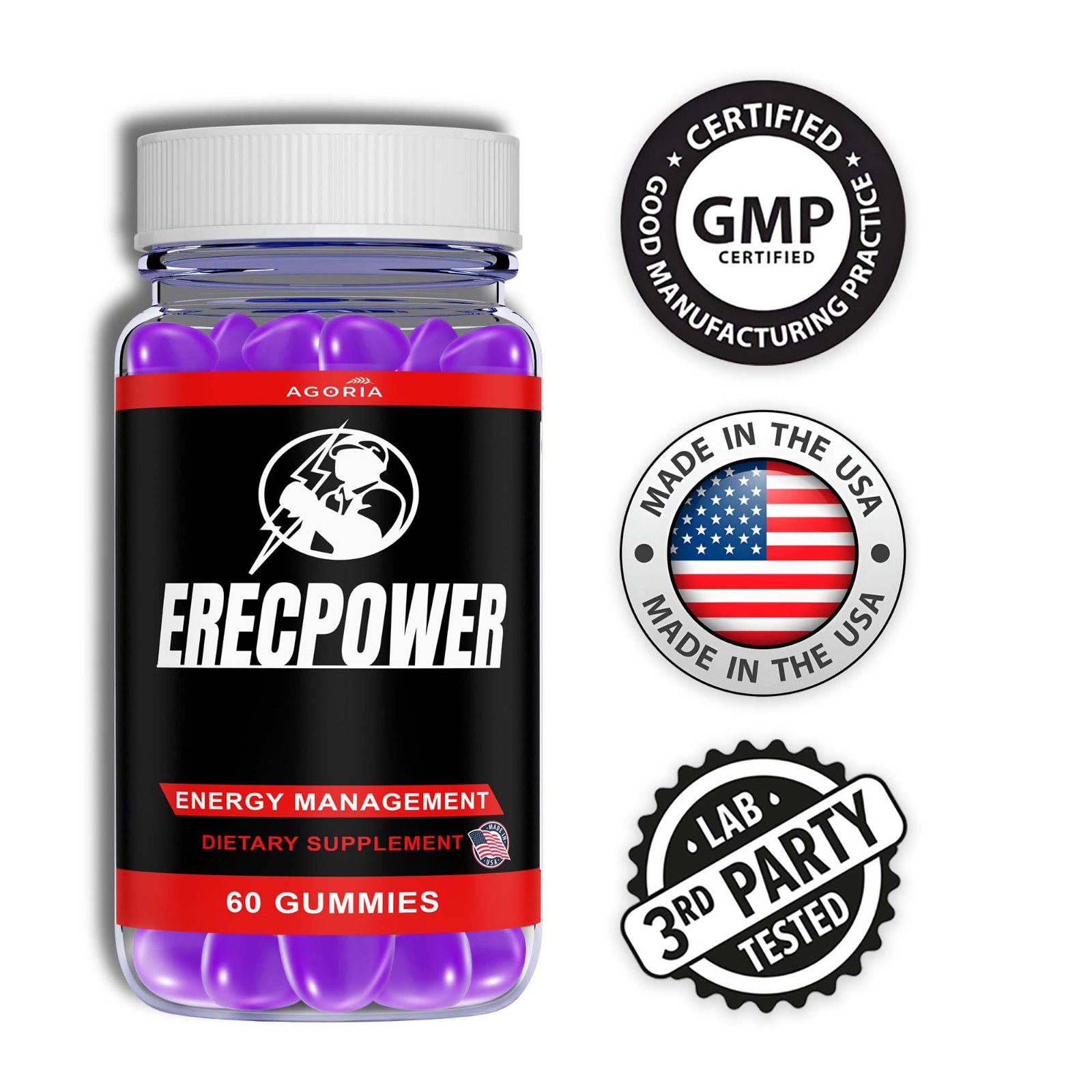 Erecpower Energy Management Multivitamin Health Supplement (360 Gummies) 6-Pack