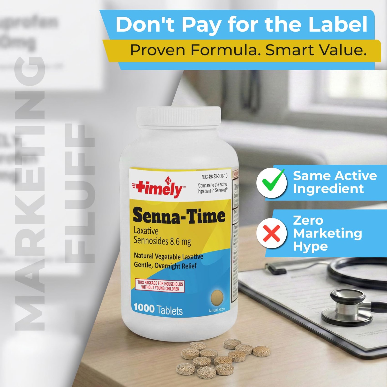 Timely Senna Time Laxative – 1000 Count Tablets – 1000 (Pack of 1)