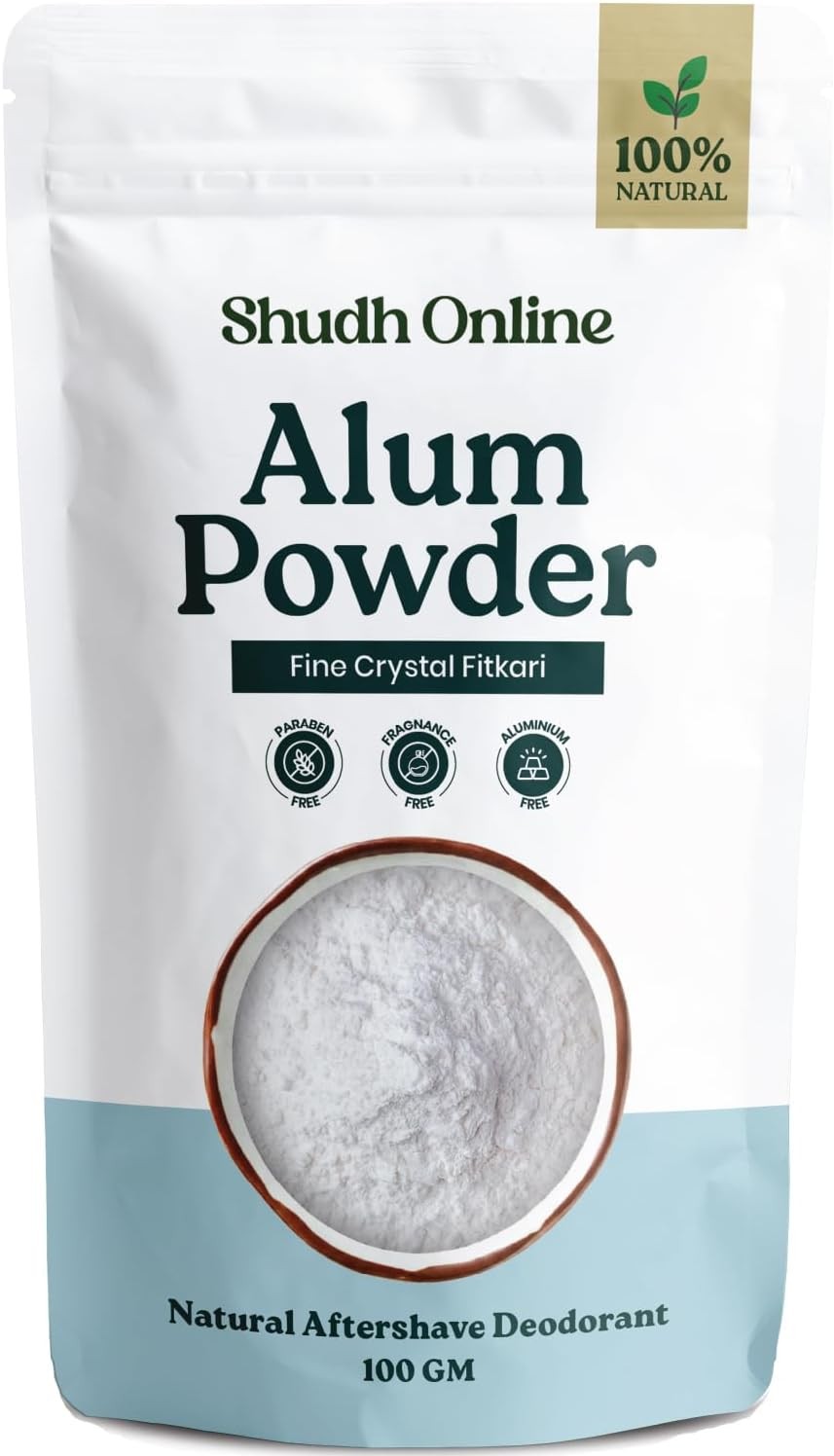 Alum Powder for Skin, Piedra De Alumbre En Polvo (3.5 Oz – 100G), Fitkari Alum S