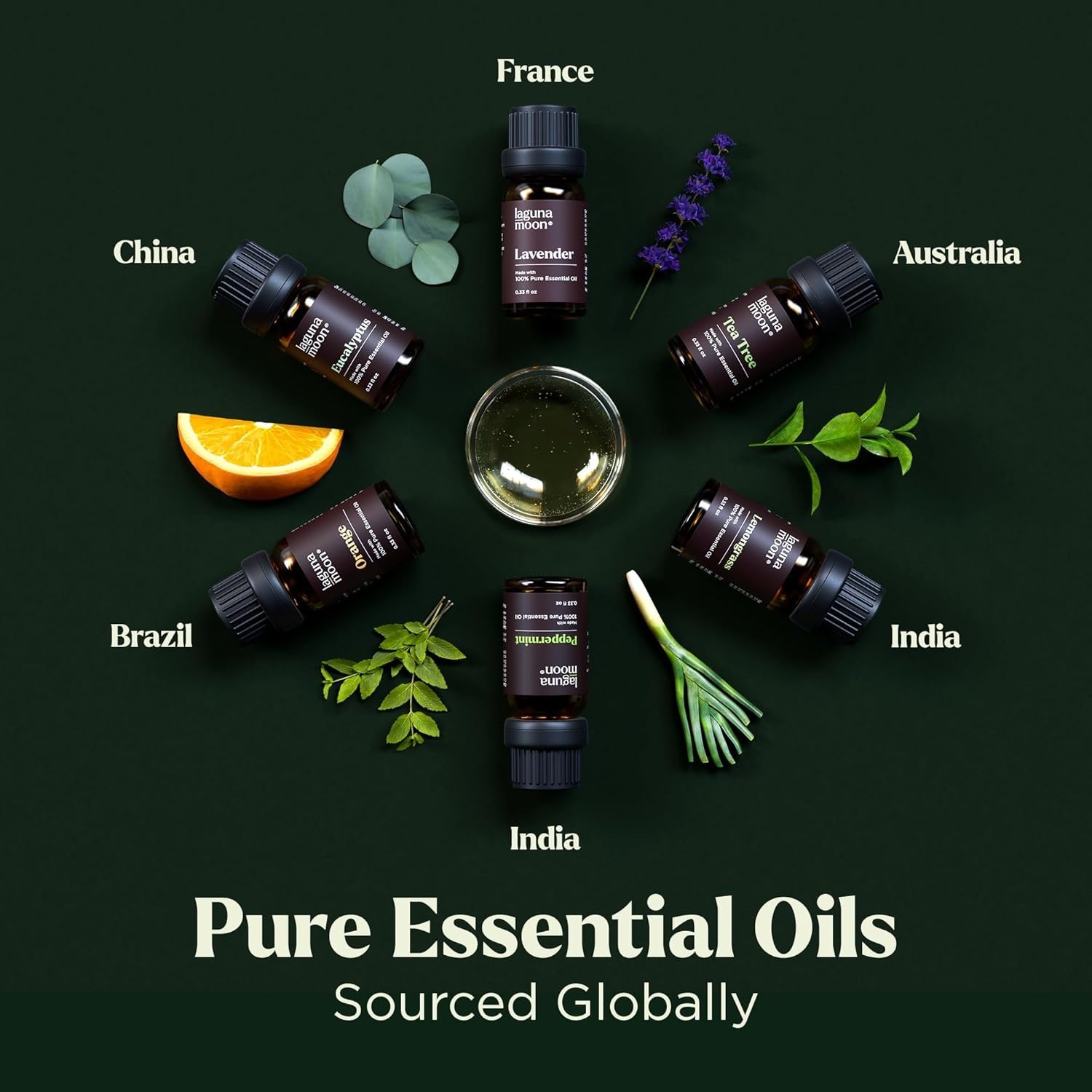 Essential Oils Aromatherapy Set – 6 Oils for Diffusers-Herbal & Fresh
