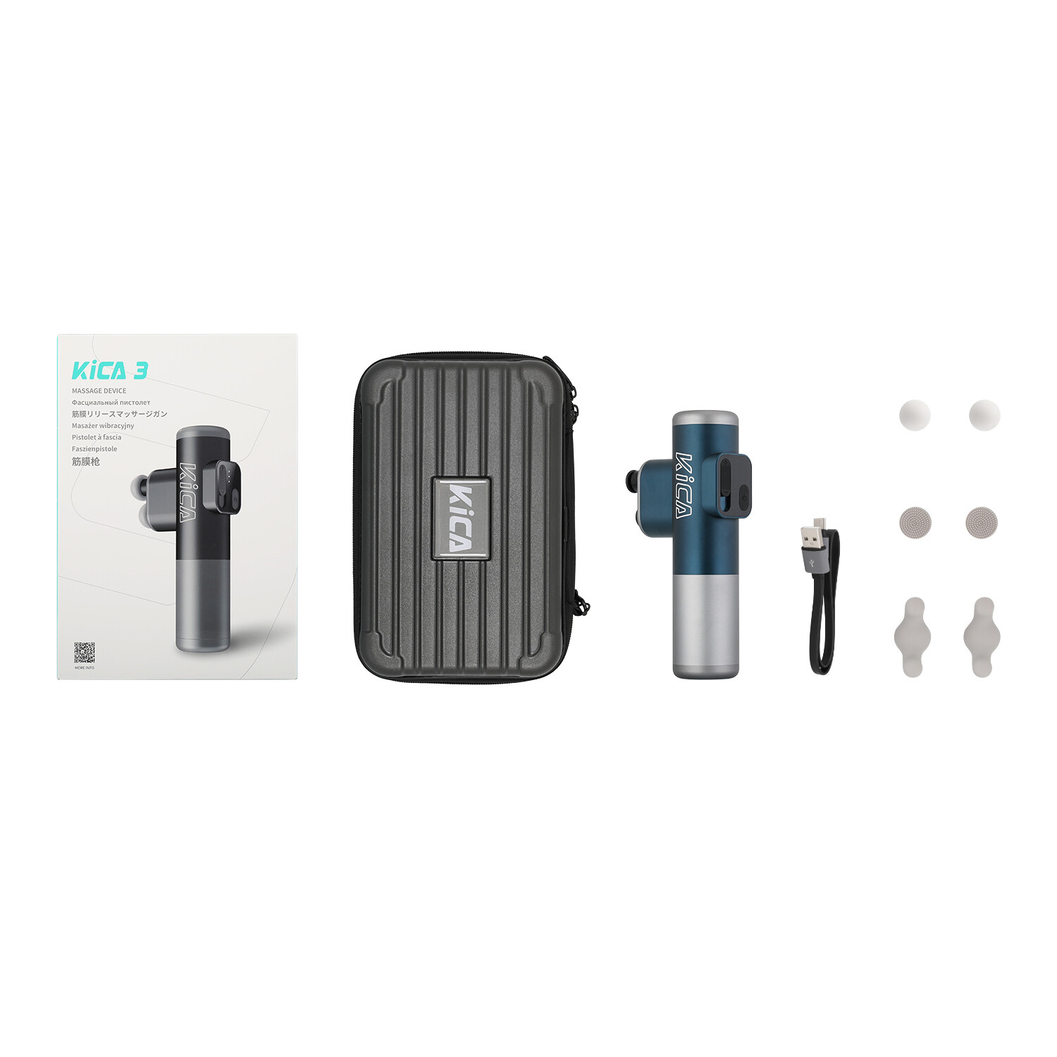 KiCA 3 K3 Massage Gun Double Head Handheld Deep Tissue Percussion Muscle Massage