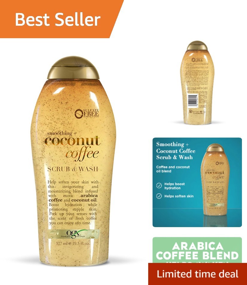OGX Coconut Coffee Exfoliating Body Scrub & Wash – Hydrate & Renew