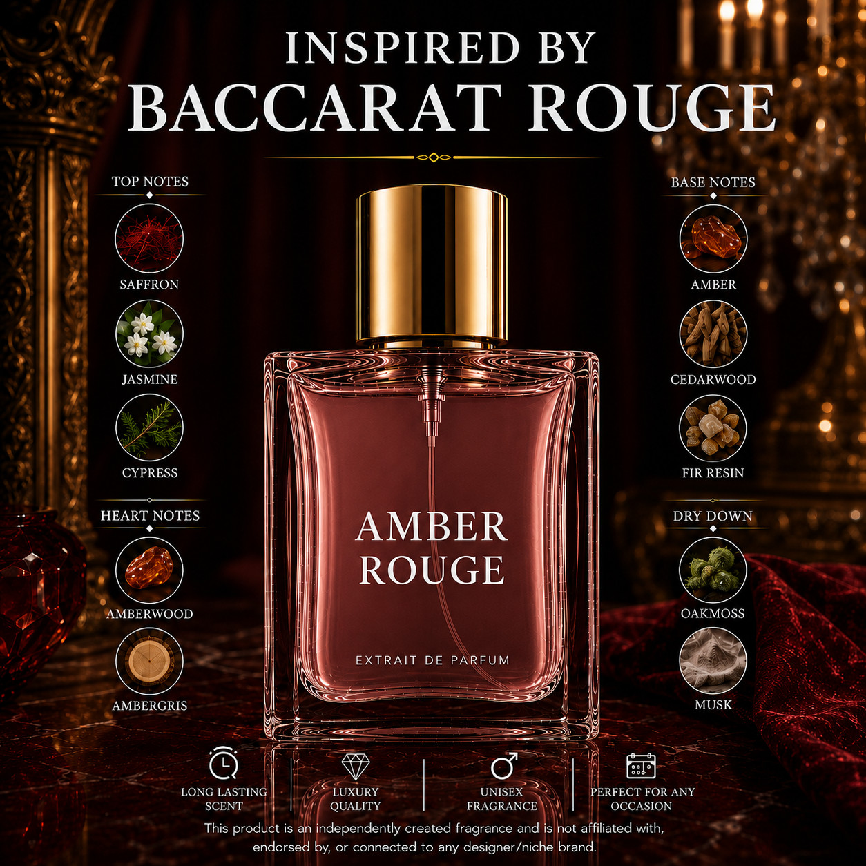 Stronger Alternative to Baccarat | Choose Your Size | Extrait De Parfum | Unisex