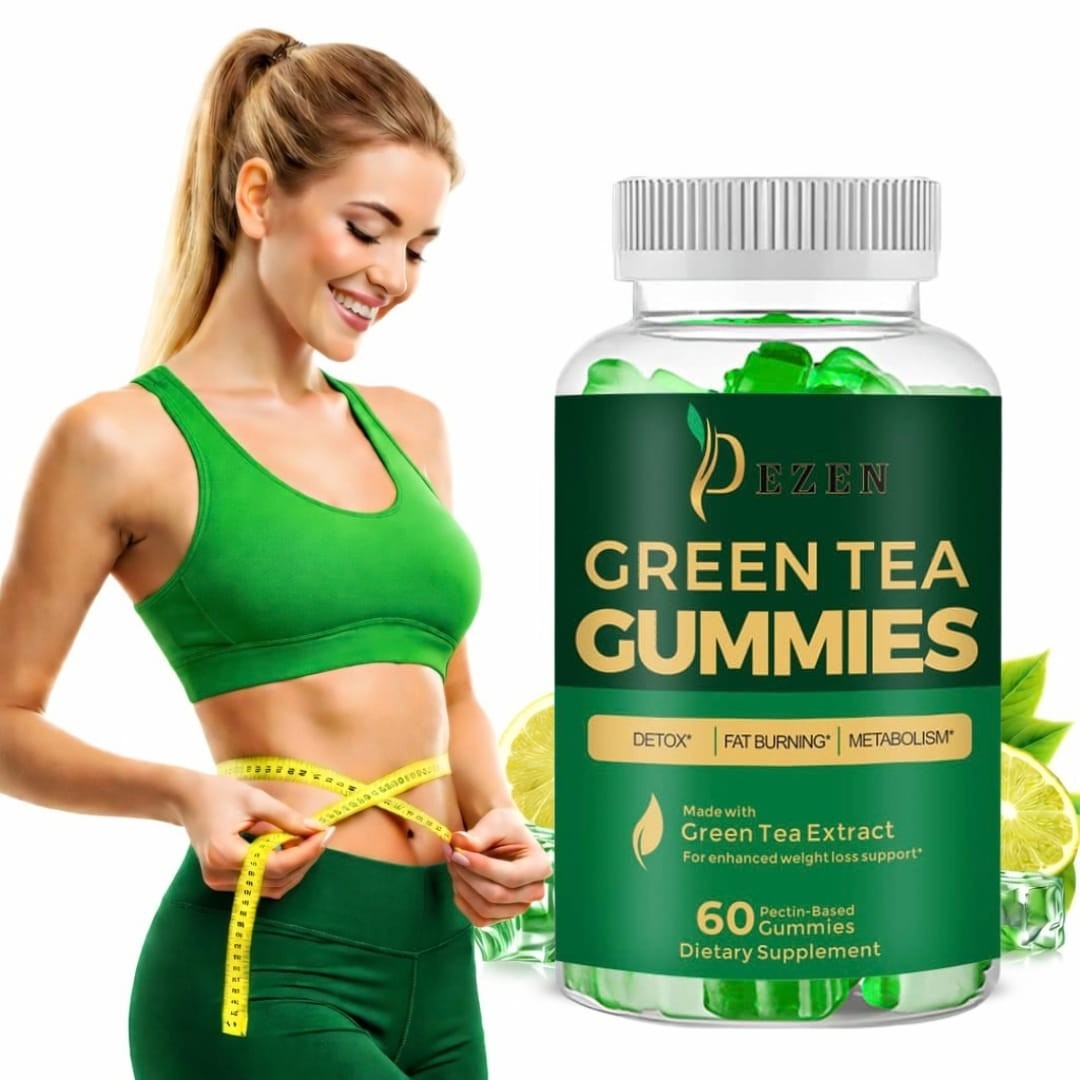 Fat Burner Green Tea Gummies, Metabolism & Weight Loss Supplements 60 Each