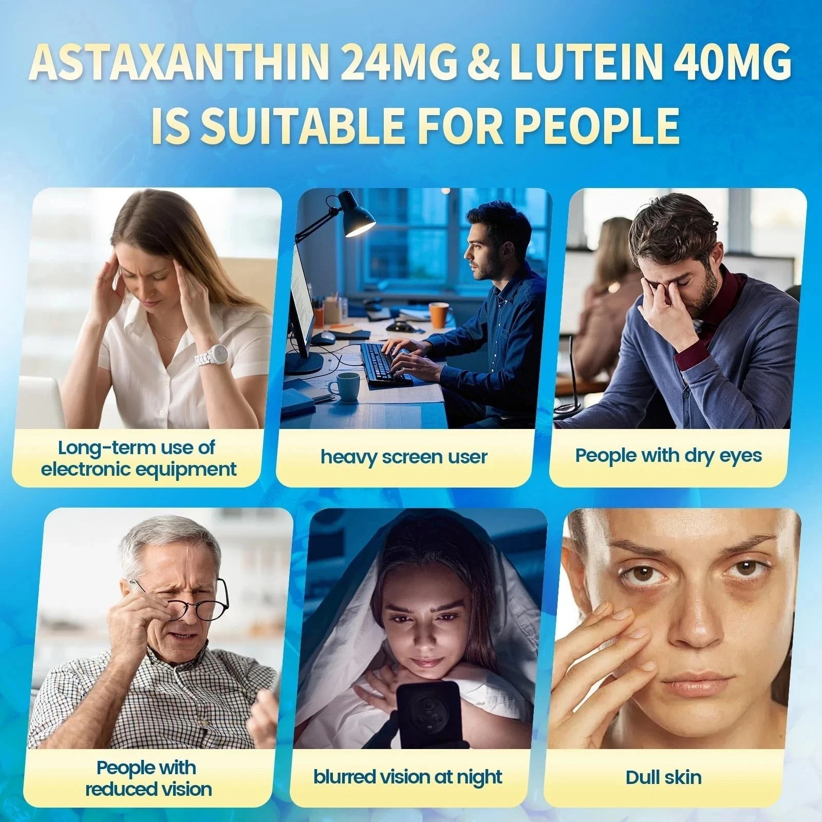 VivoNu 14-in-1 Astaxanthin 12mg & Lutein 40mg with Zeaxanthin Supplements, 6 Mon