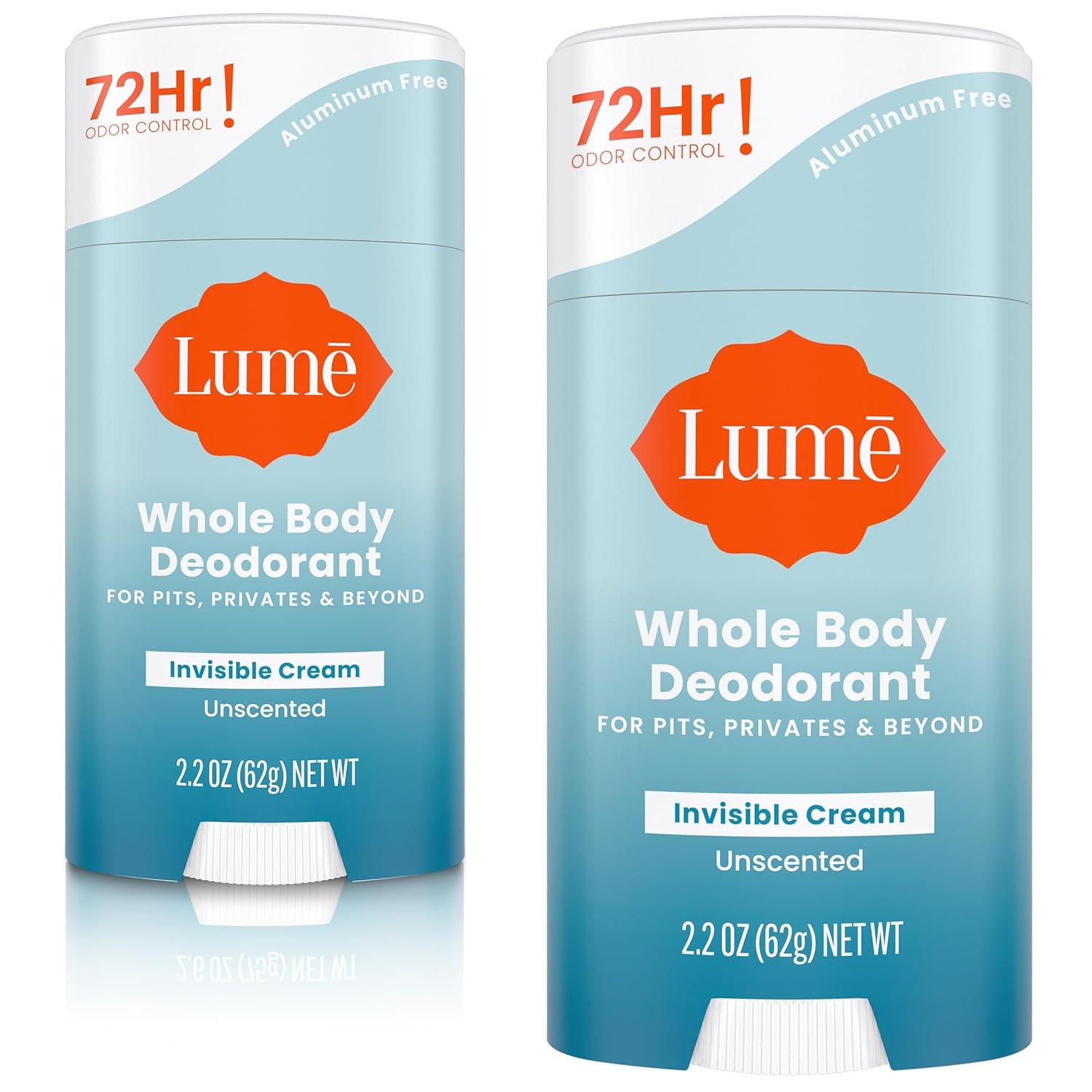 Lume Whole Body Deodorant – Invisible Cream Stick – 72 Hour Odor Control – Alumi