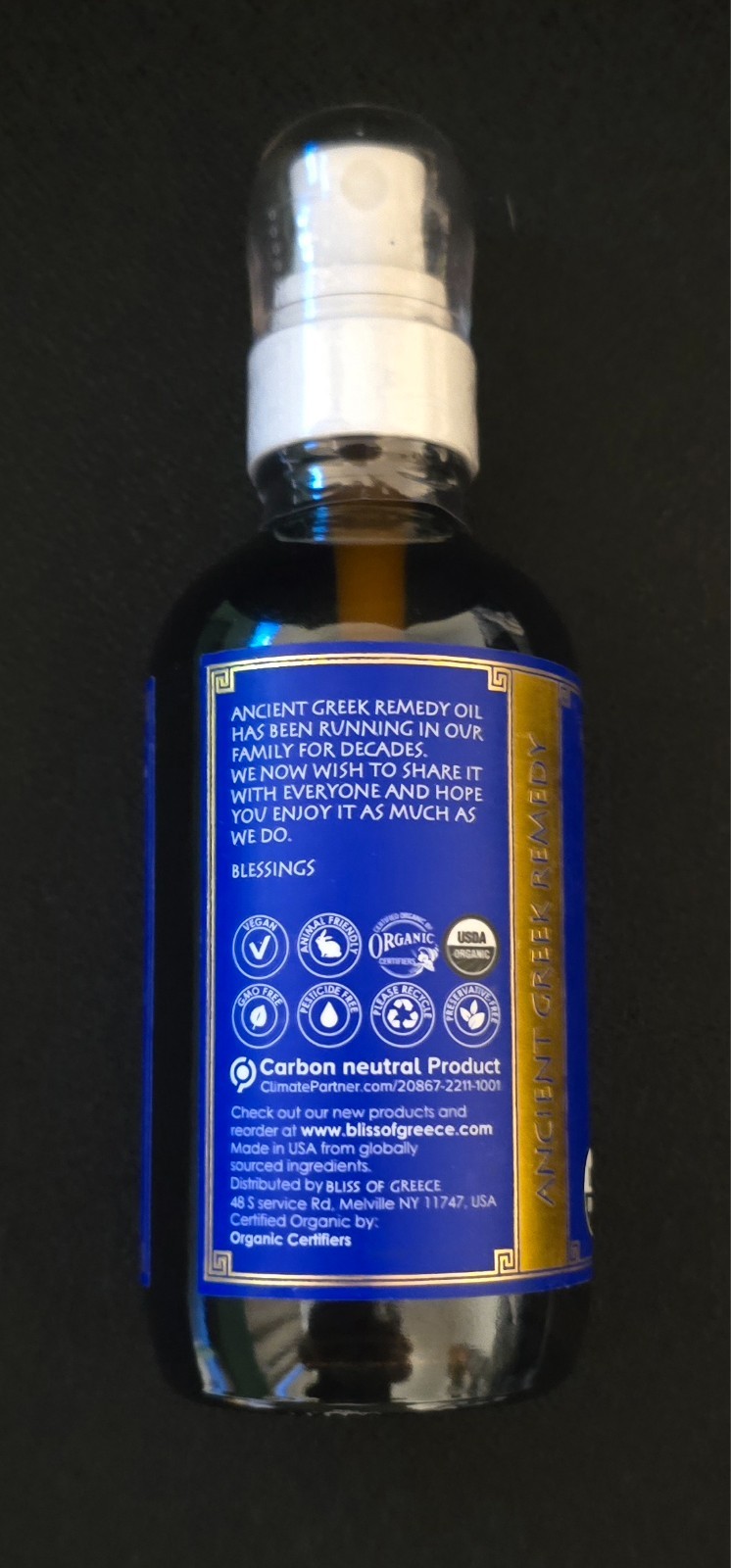 Ancient Greek Remedy Organic Face and Body Oil for Dry Skin, Hair, Hands