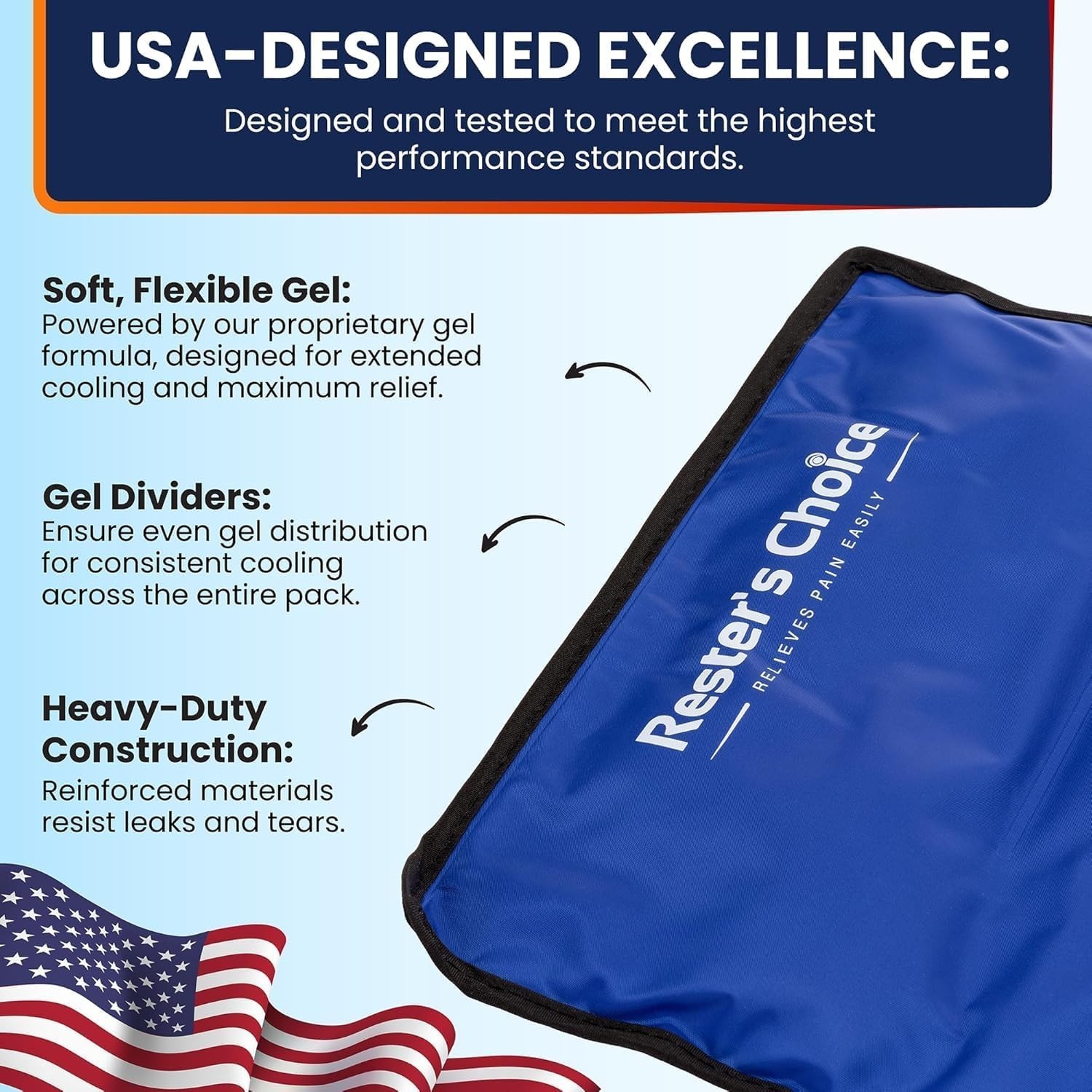 Extra Flexible 7×12 Gel Ice Pack – Leak-Proof Cold Therapy for Swelling Relief