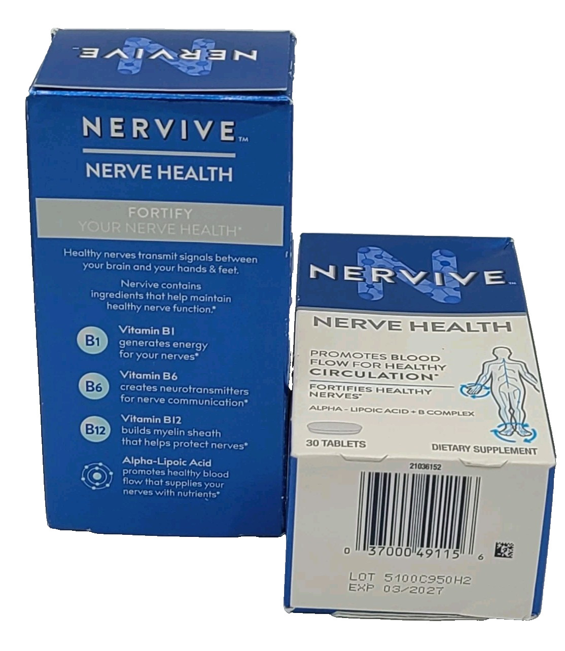 Nervive Nerve Health Dietary Supplement EXP 3/27 Lot of 2