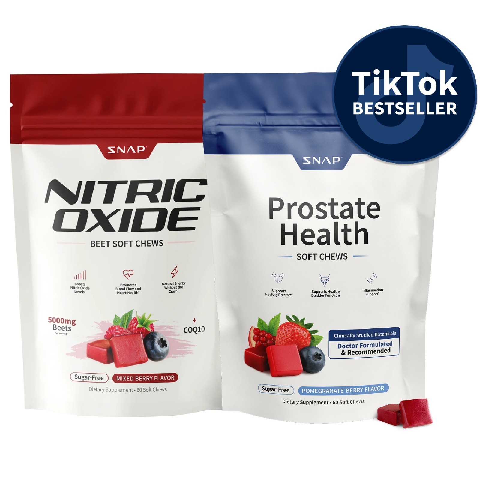 Snap Prostate Health & Nitric Oxide Chews for Men Urinary Support MADE IN USA