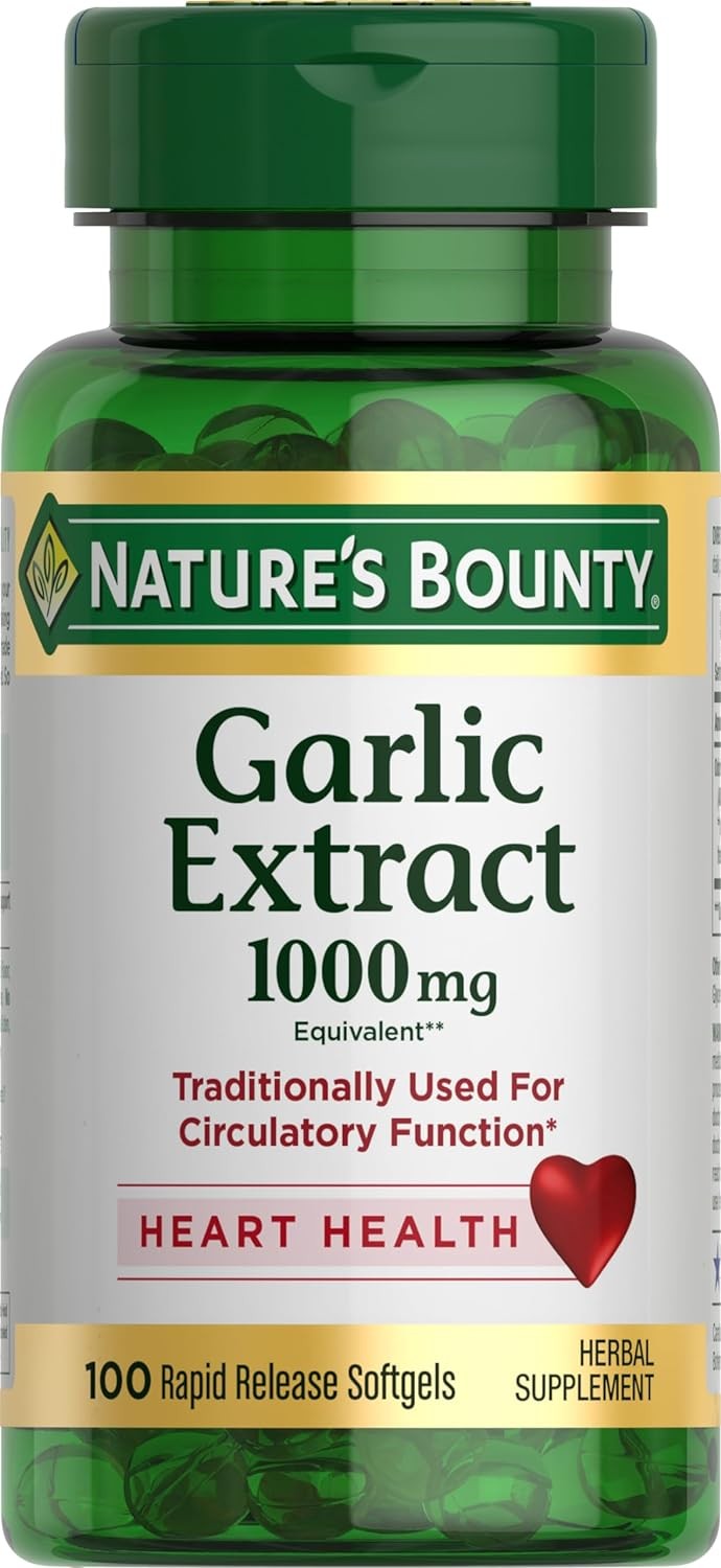 Nature’s Bounty Garlic Extract, Herbal Supplement, Supports Circulatory Function
