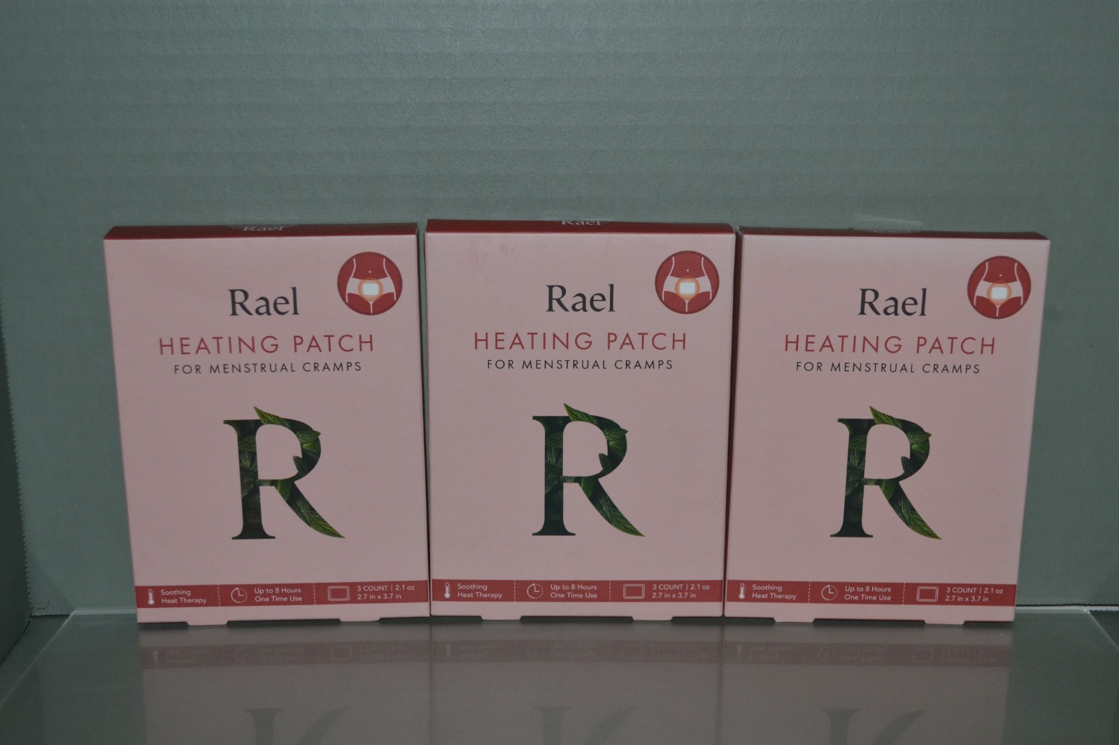 (3) Rael Heating Patch For Menstrual Cramps, 3 Patches Each, Up To 8 Hours