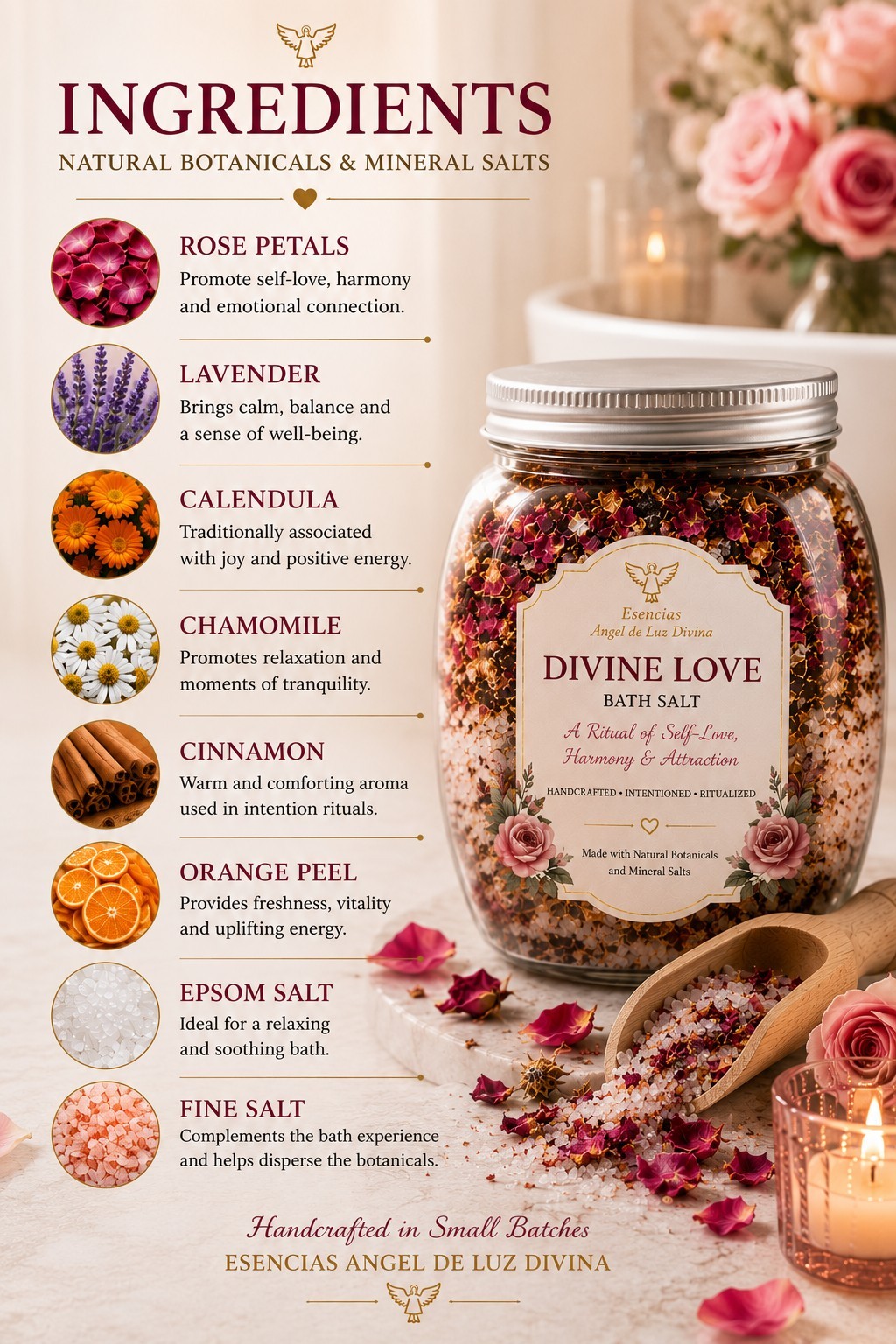 Esencias Angel de Luz Divina LOVE & ATTRACTION RITUAL BATH SALT