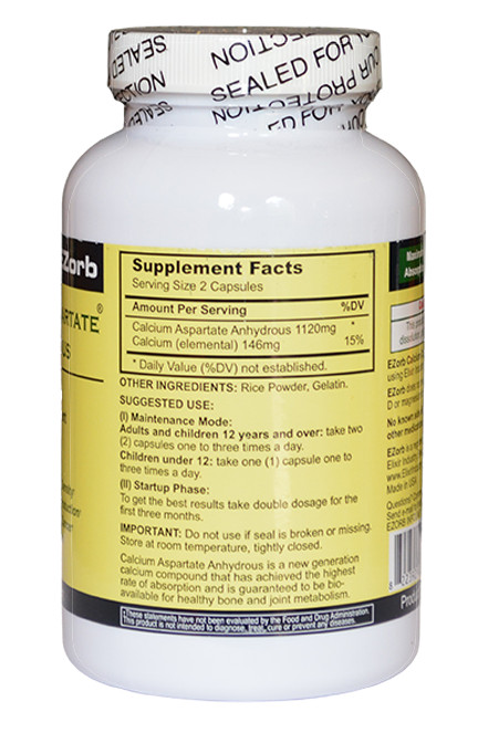 EZorb Calcium Capsules (3) 92% Absorption for Bone Spurs, Osteoporosis, Save 7%