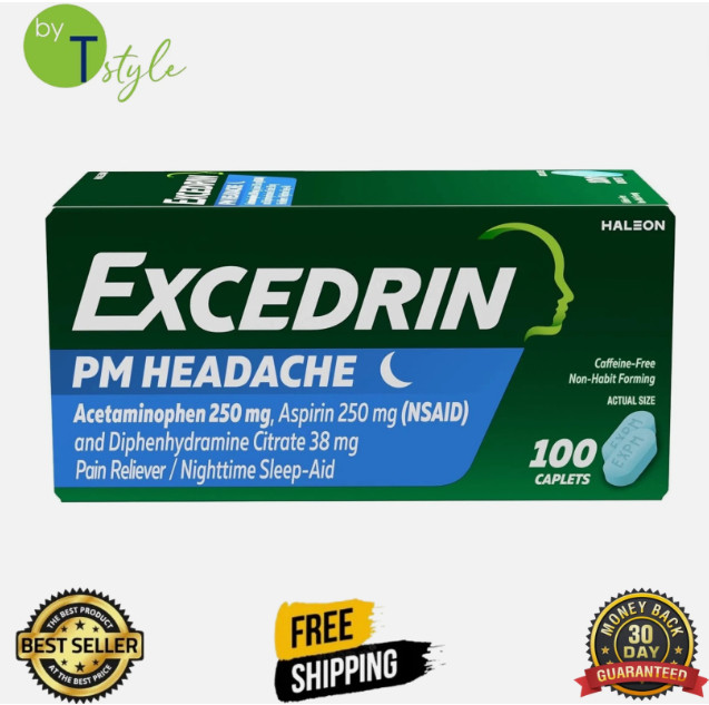 Excedrin PM for Headache Relief, Acetaminophen 250mg – 100count