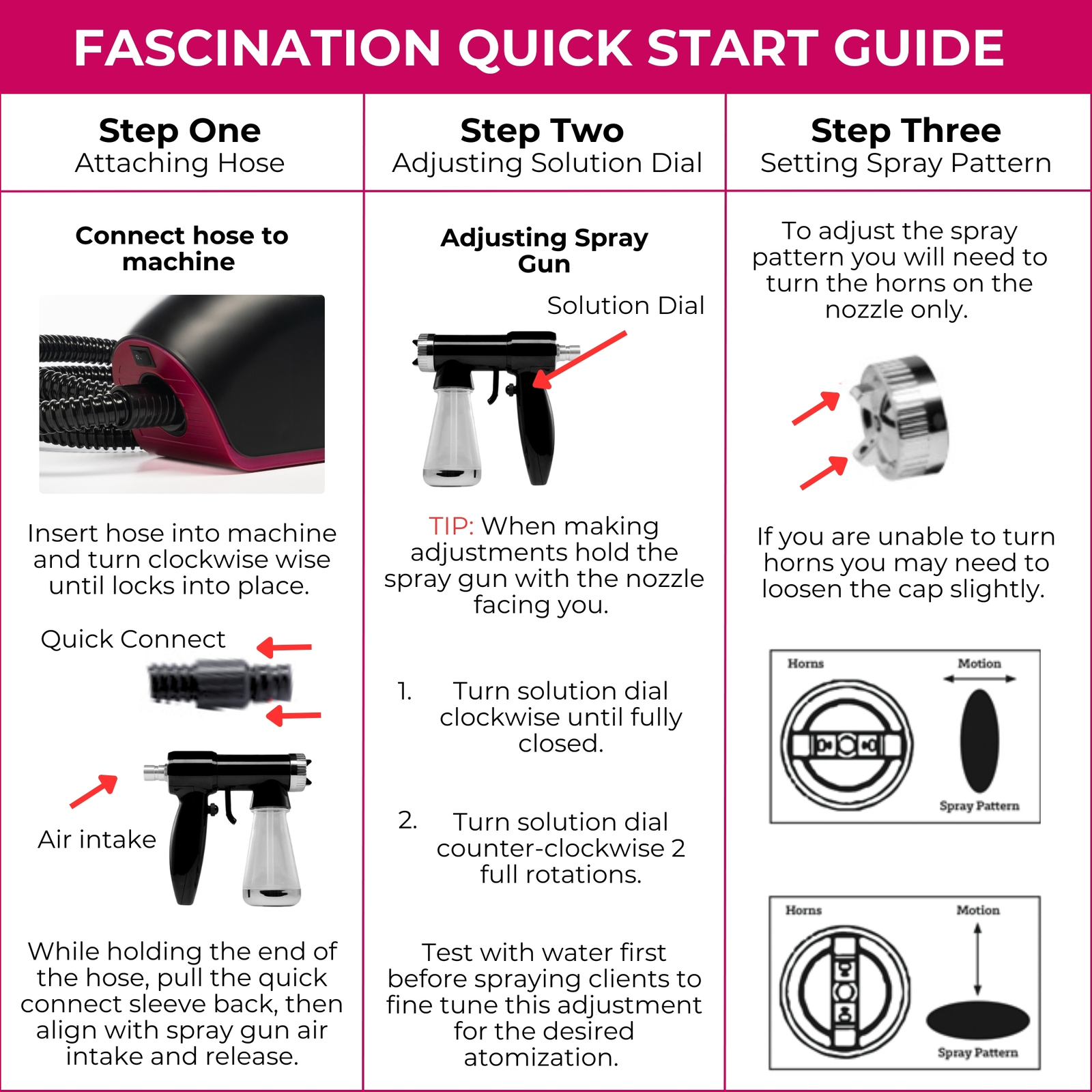 Fascination Spray Tanning Kit Machine with Tanning Solution and Prep Spray Black