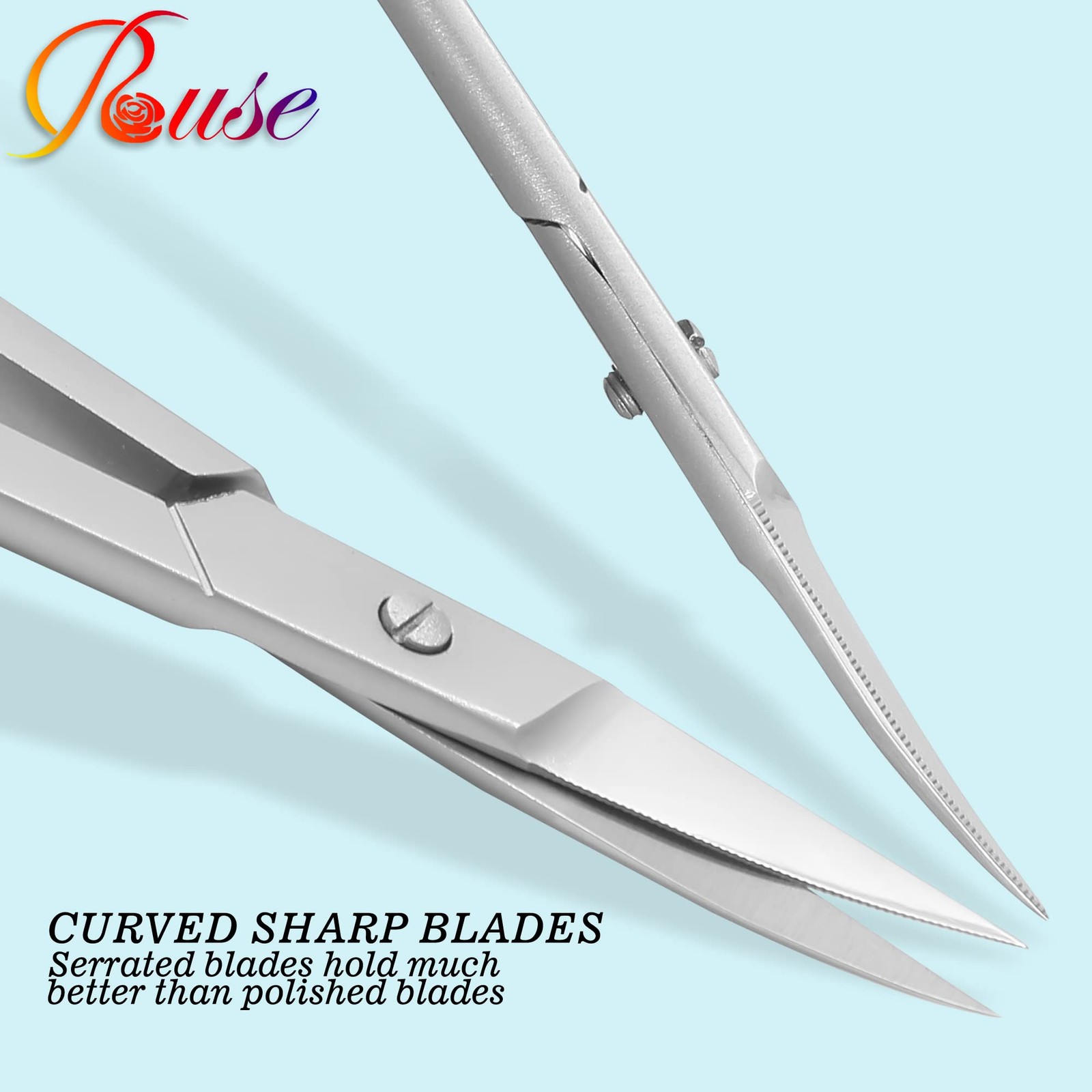 ROUSE Cuticle Scissors Professional Grooming Stainless Steel Silver