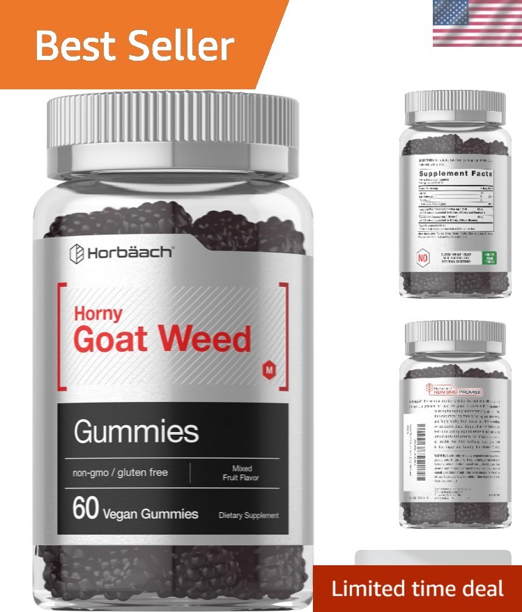 Horny Goat Weed Gummies – , Mixed Fruit, 60 Count with Maca for Vitality