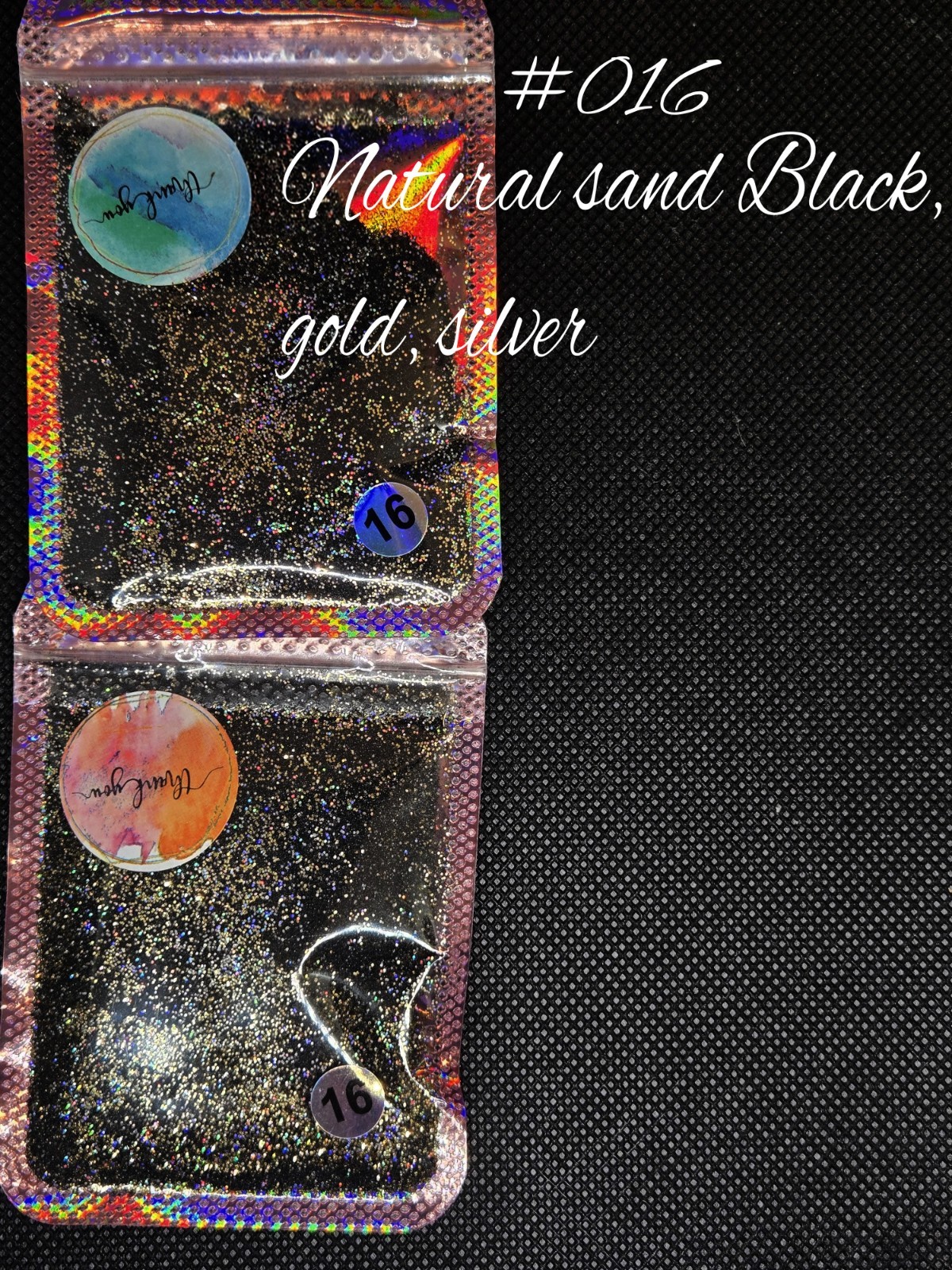 Natural Sand Glitter Encapsulated Nail Art Decor, Multicolor (MPN 007-012)