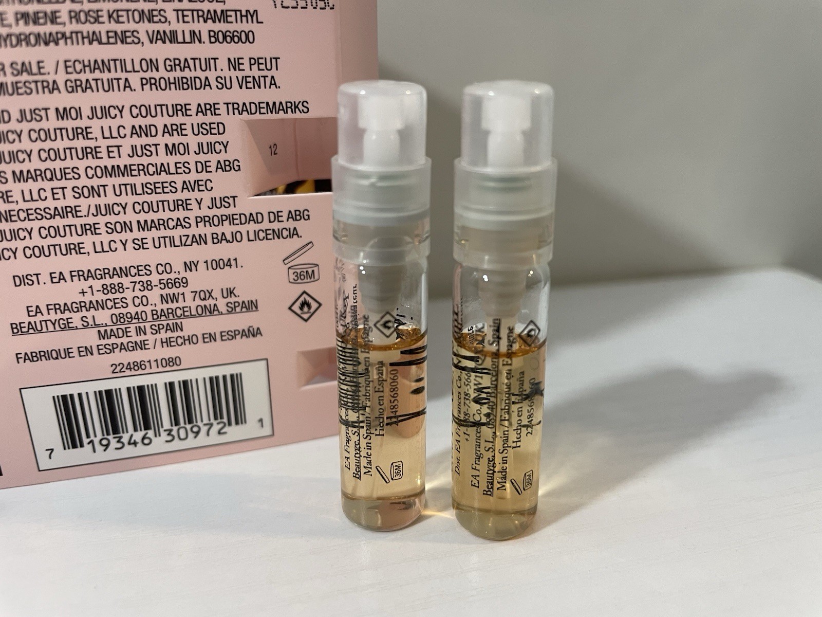 2 Juicy Couture Just Moi EDP 1.8 ml Sampler Vial LATEST RELEASE NEW & FRESH