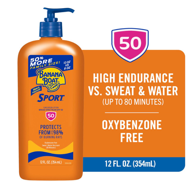 Banana Boat Sport Ultra Sunscreen Body Lotion SPF 50 Family Size 12 fl oz
