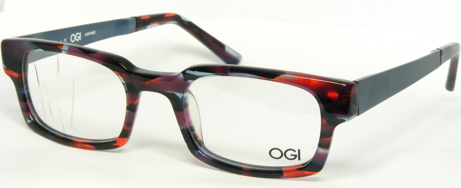 OGI HERITAGE 7147 1335 RED-PURPLE CAMOUFLAGE/BLUE EYEGLASSES 48-20-145mm (NOTES)