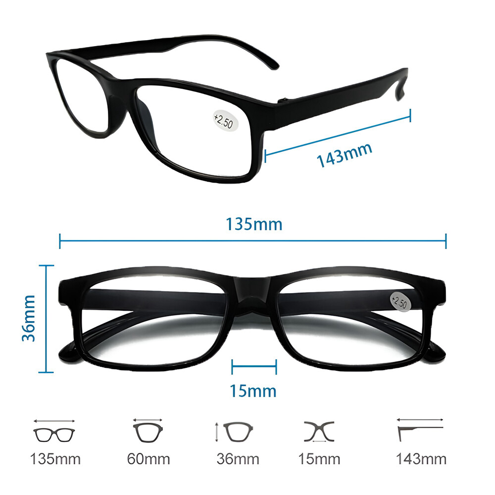 READING GLASSES LENS 4 PACK LOT CLASSIC READER UNISEX MEN WOMEN STYLE LOT