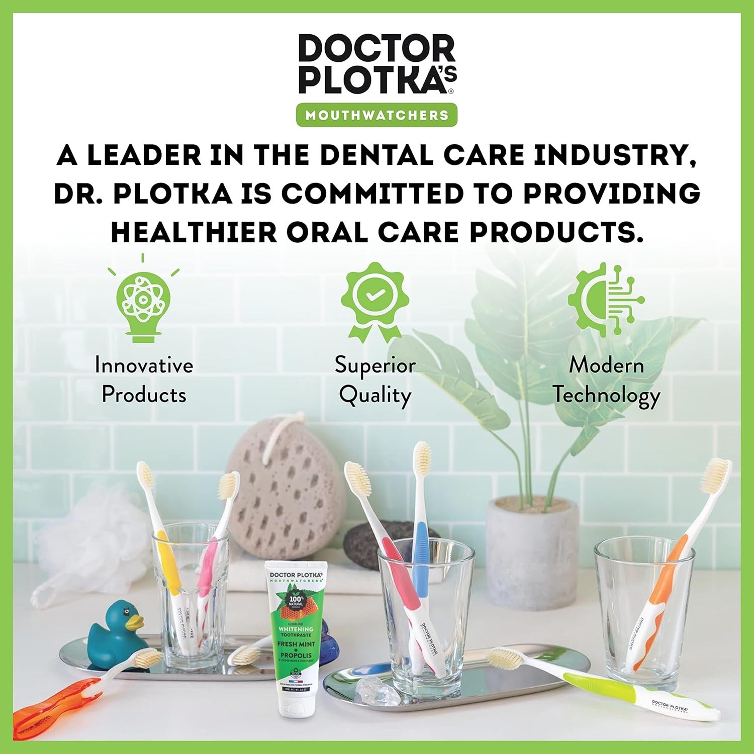 Cruelty-Free Dr. Plotka’s Soft Toothbrushes with Flossing Action – 4 Pack