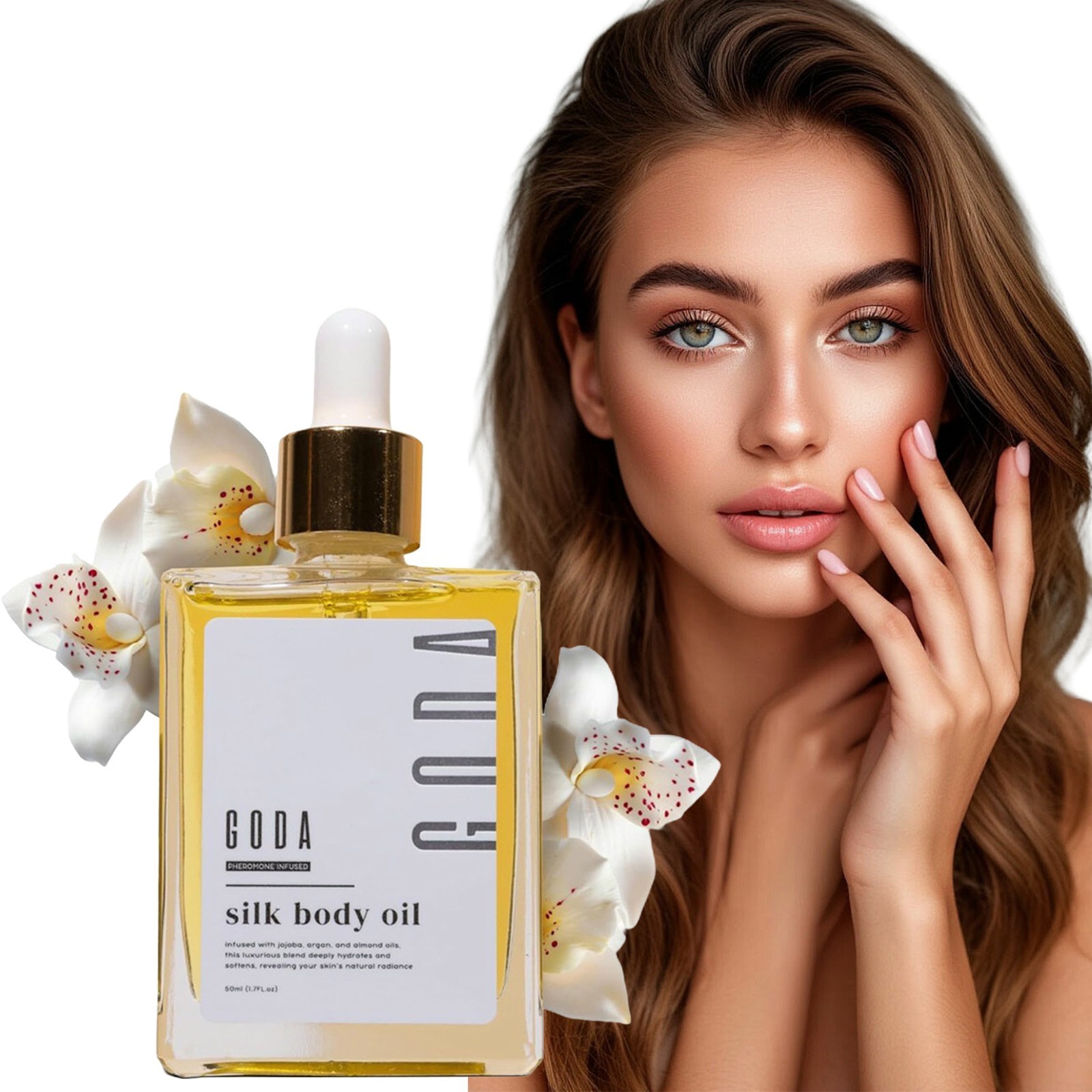 GODA 1~3PCS Silk Body Oil,Silk Body Oil,Perfume Oil,Bath Shower Oil Smooth Derma