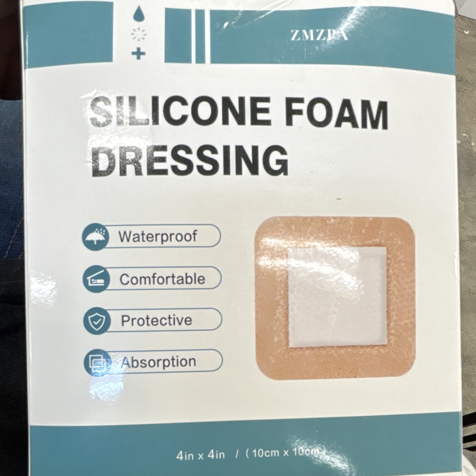 Silicone Foam Dressing 4×4 Sterile Waterproof Absorbent Square 20 pack