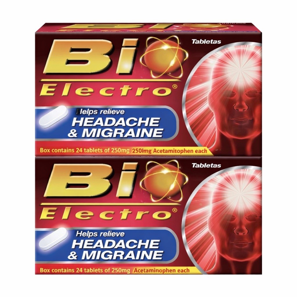 BioElectro 250 mg Acetaminophen Pain Relief 48 Tablets 2 Pack Exp 2027