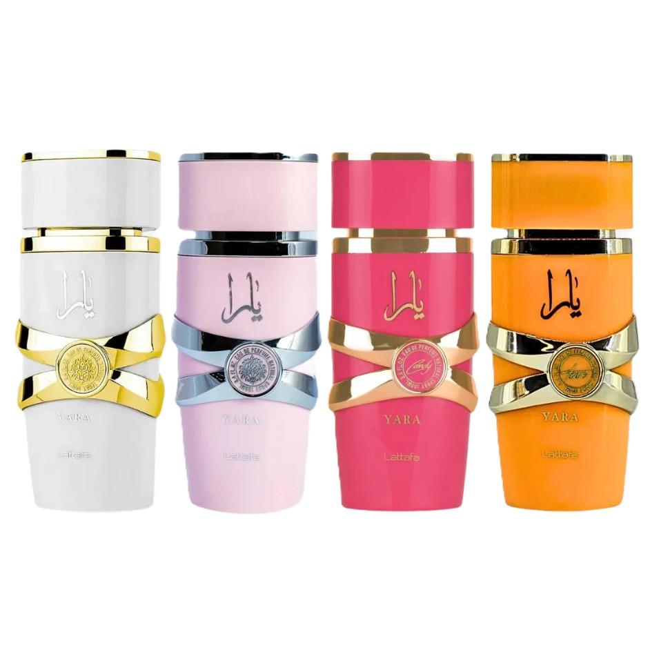 Lattafa Yara Women Fragrance Bundle (Yara+Moi+Tous+Candy) 4×5ml EDP Spl – New